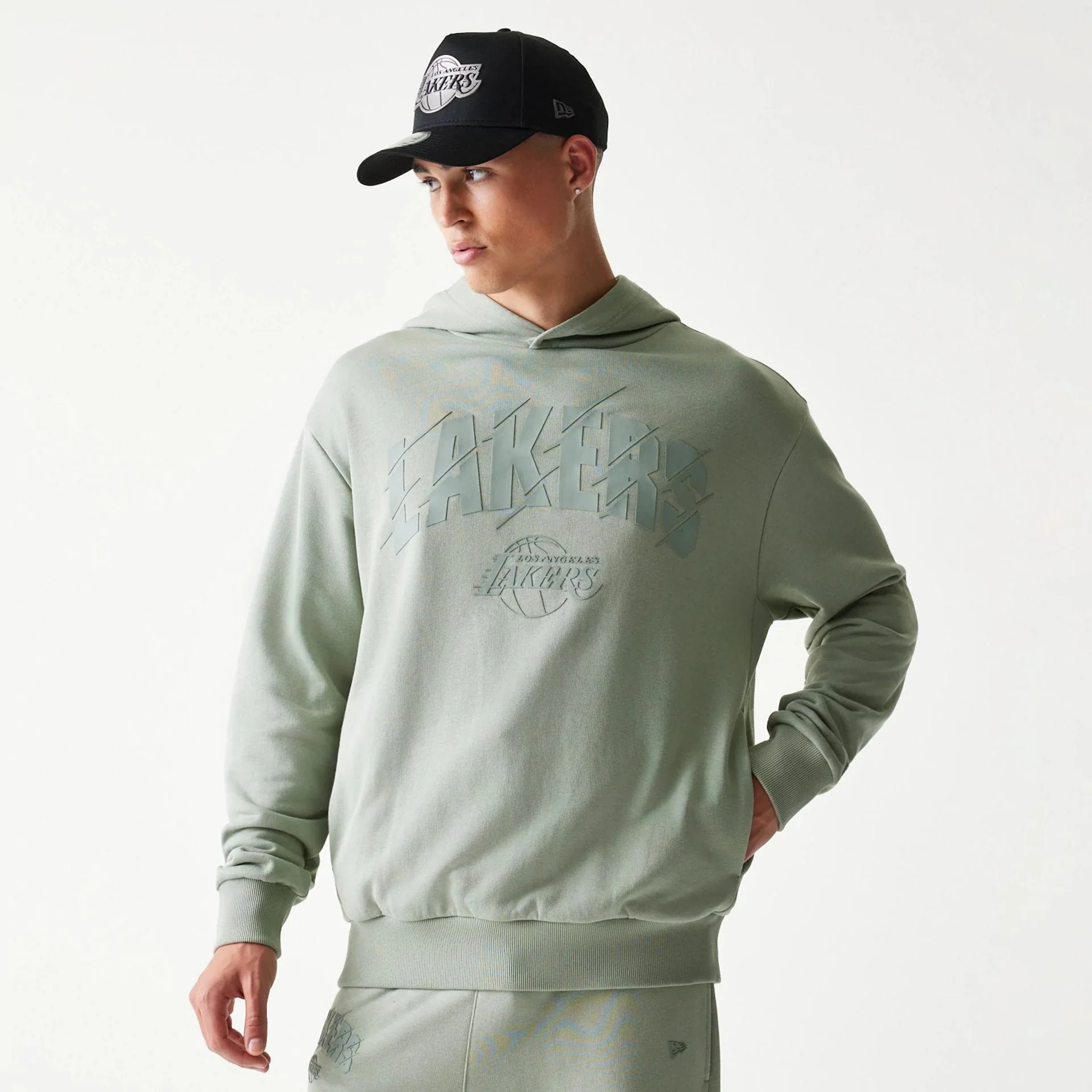 LA Lakers NBA Pastel Green Oversized Pullover Hoodie