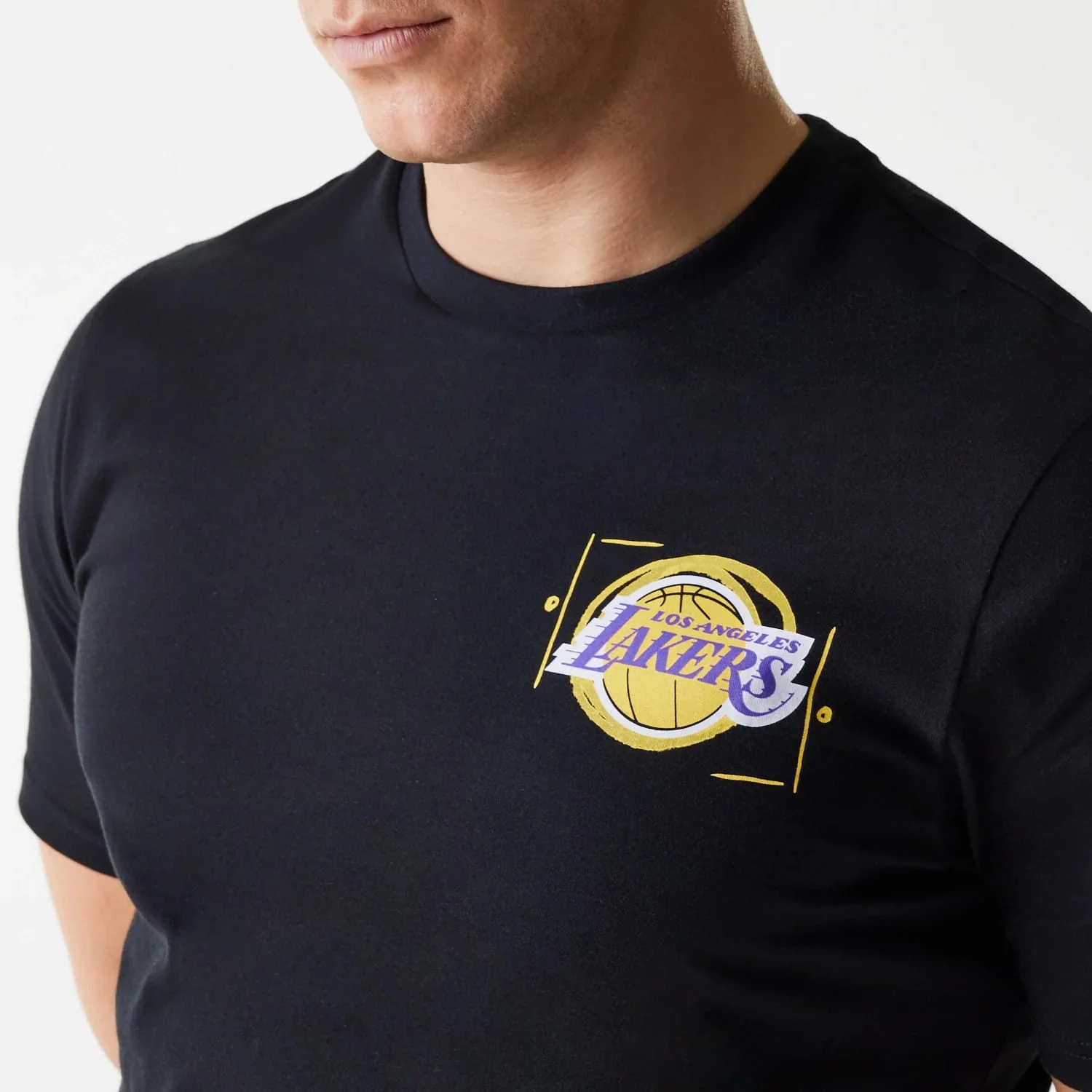 LA Lakers NBA Photographic Print Black T-Shirt - Image 5