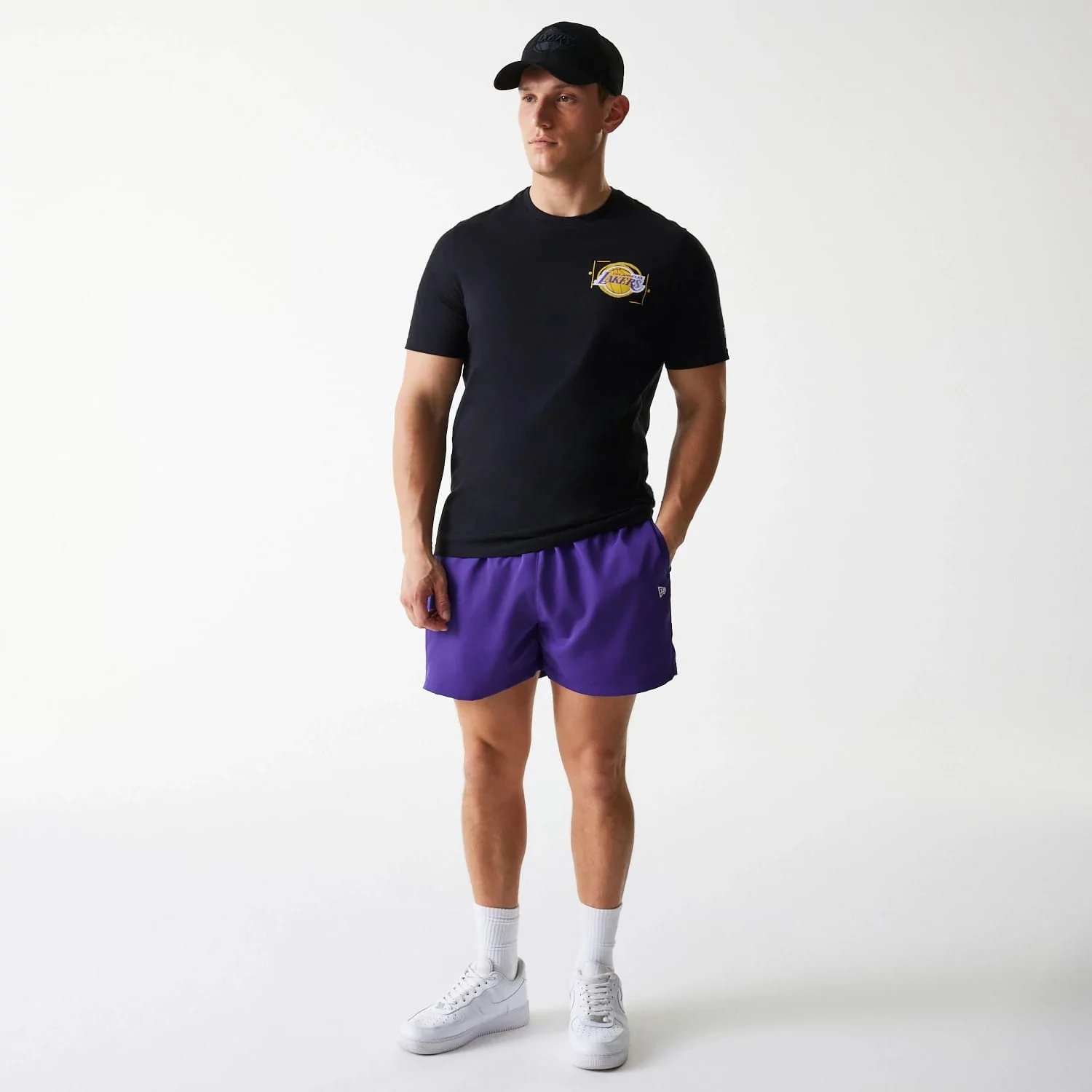 LA Lakers NBA Photographic Print Black T-Shirt - Image 8