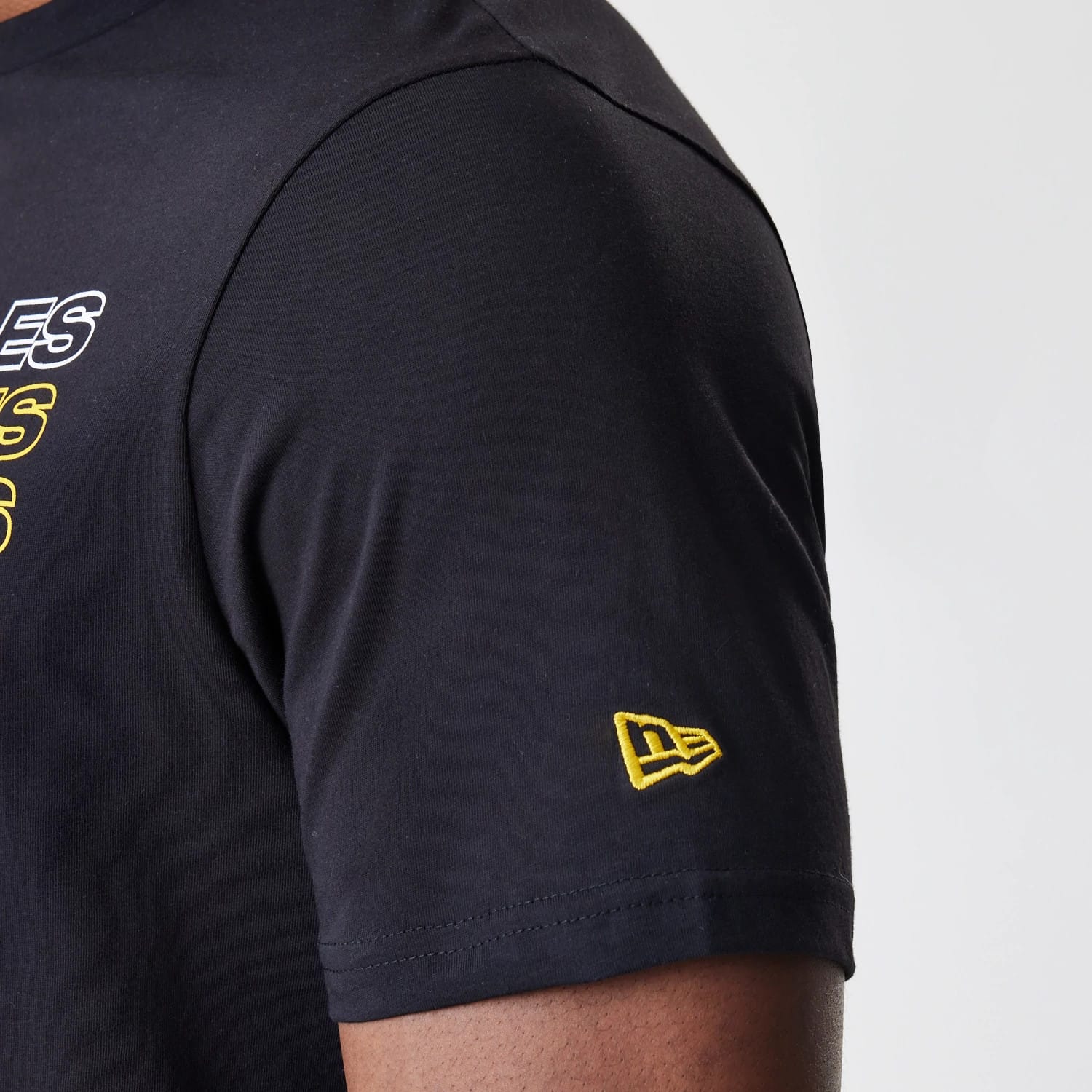 LA Lakers NBA Stack Wordmark Black T-Shirt - Image 5
