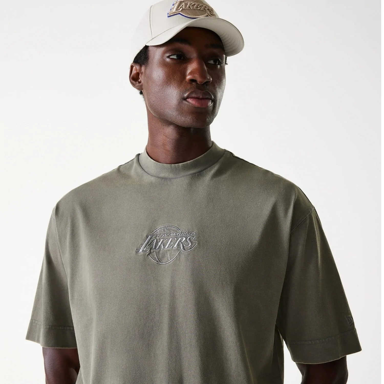 LA Lakers NBA Washed Grey Box T-Shirt - Image 6