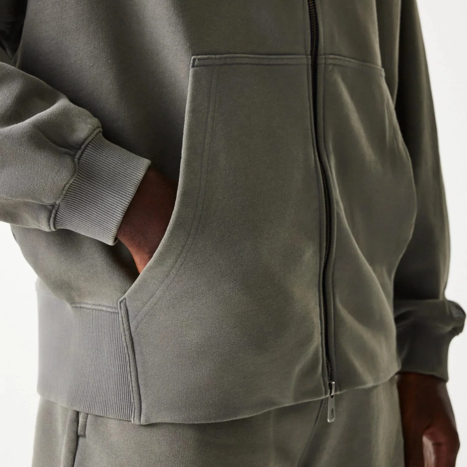 LA Lakers NBA Washed Grey Full Zip Hoodie - Image 6