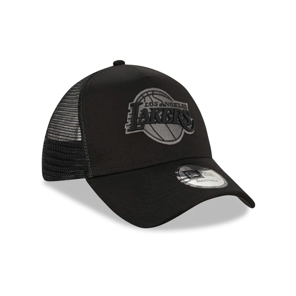 LA Lakers Tonal Black A-Frame Trucker Cap - Image 3