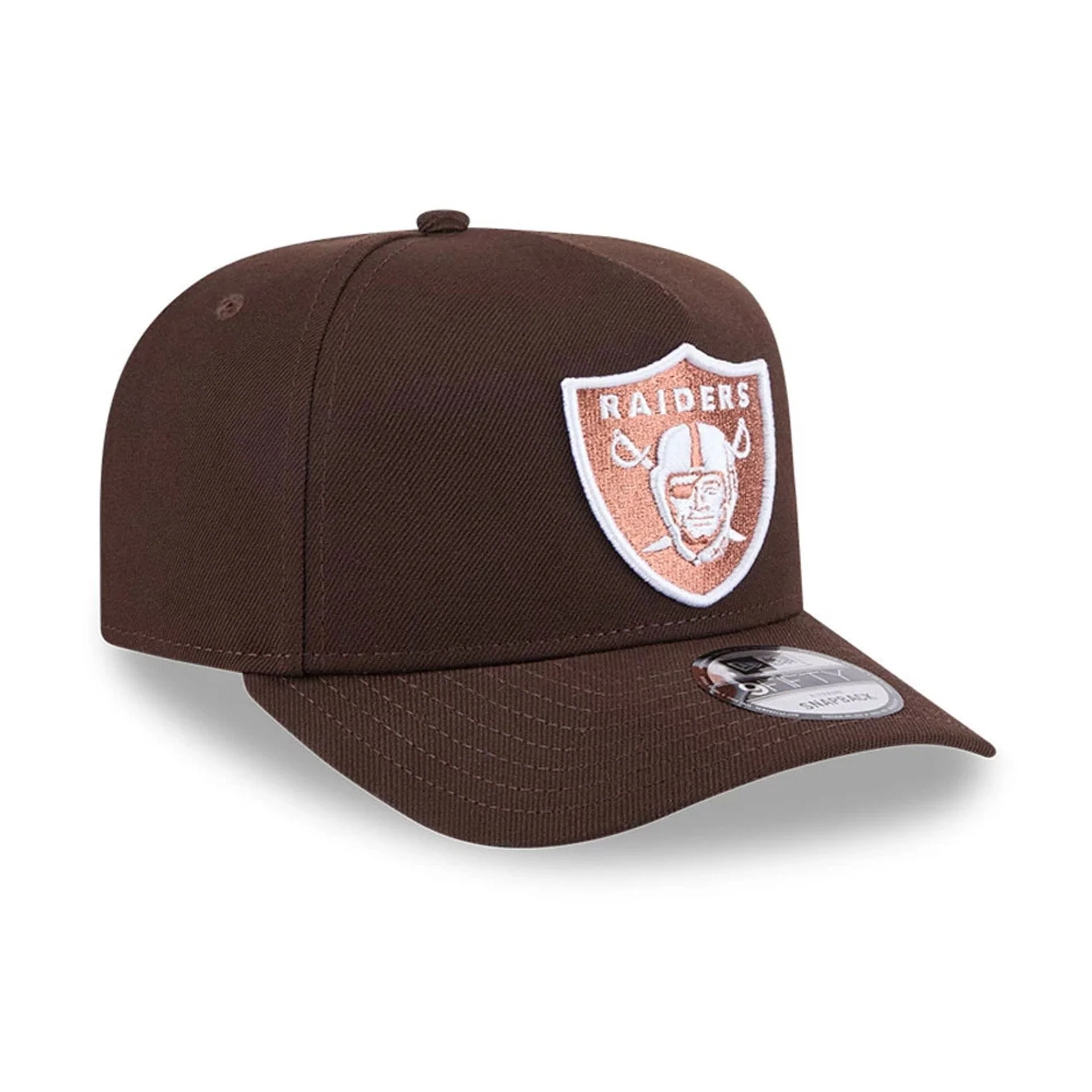 Las Vegas Raiders NFL Metallic Dark Brown 9FIFTY A-Frame Snapback Adjustable Cap - Image 4