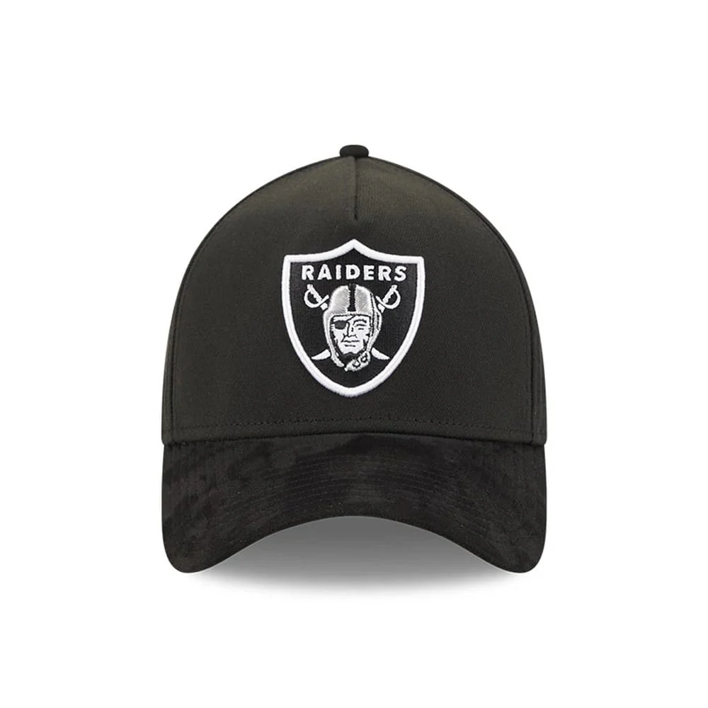 Las Vegas Raiders NFL Suede Black 39THIRTY A-Frame Stretch Fit Cap - Image 3