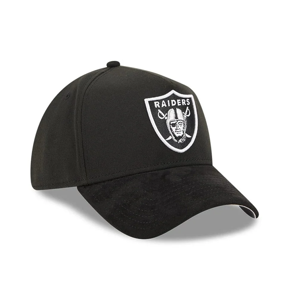 Las Vegas Raiders NFL Suede Black 39THIRTY A-Frame Stretch Fit Cap - Image 4