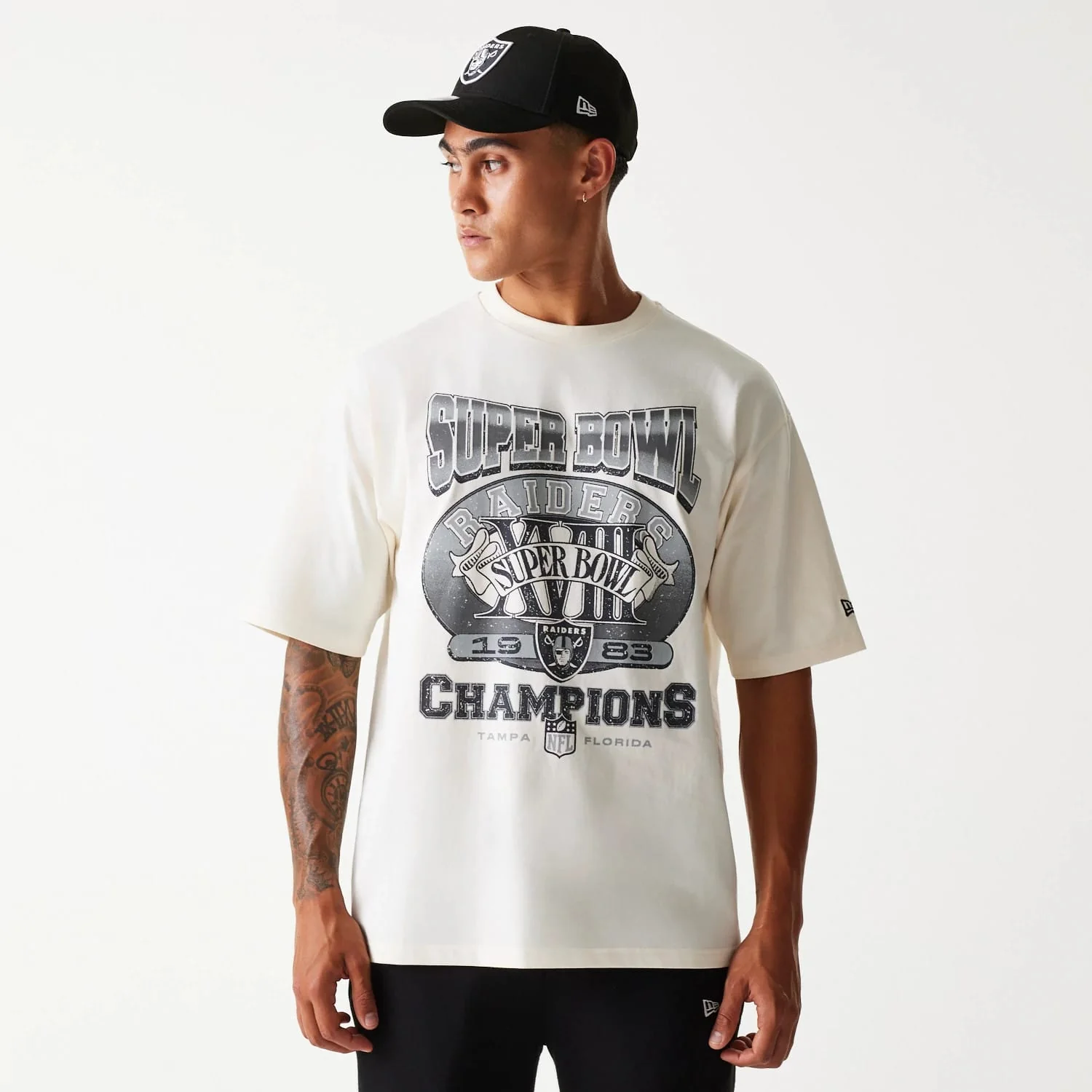 Las Vegas Raiders NFL Super Bowl Open White Oversized T-Shirt