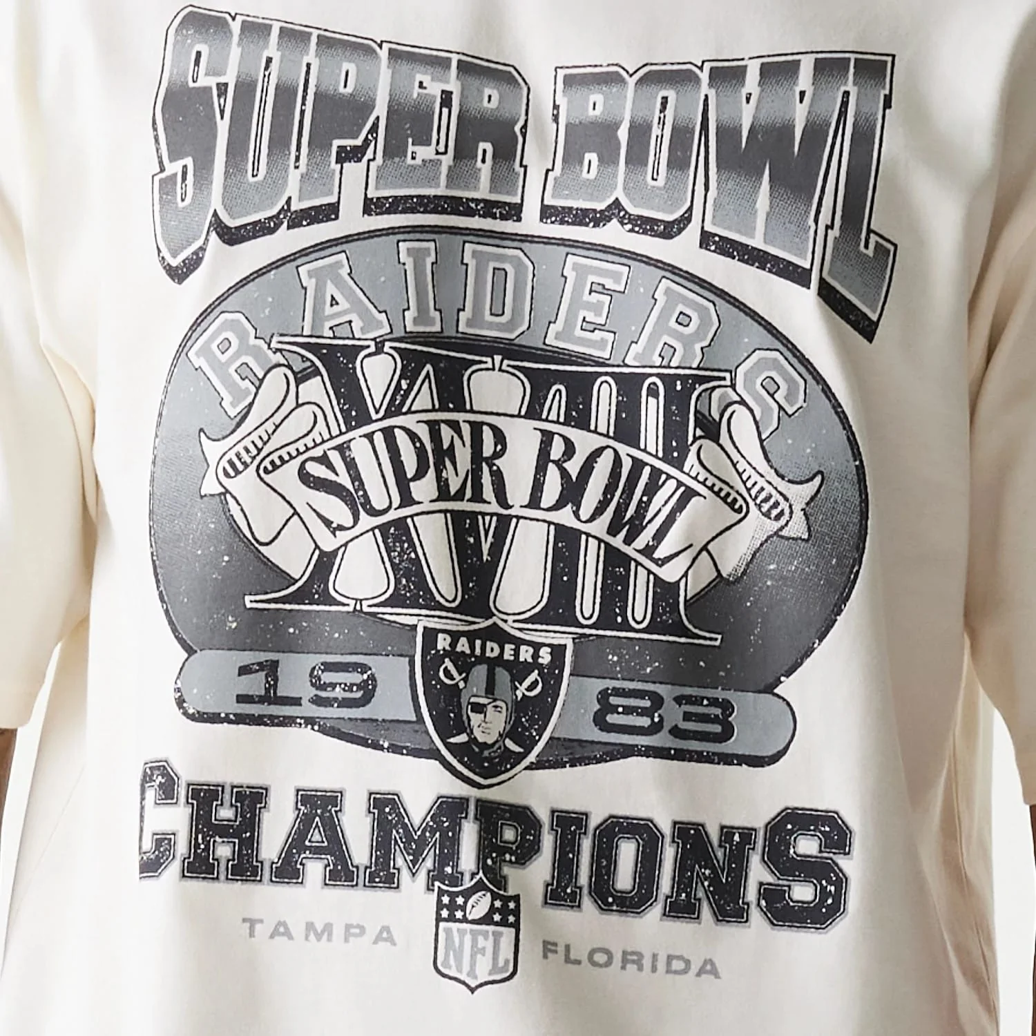Las Vegas Raiders NFL Super Bowl Open White Oversized T-Shirt - Image 4