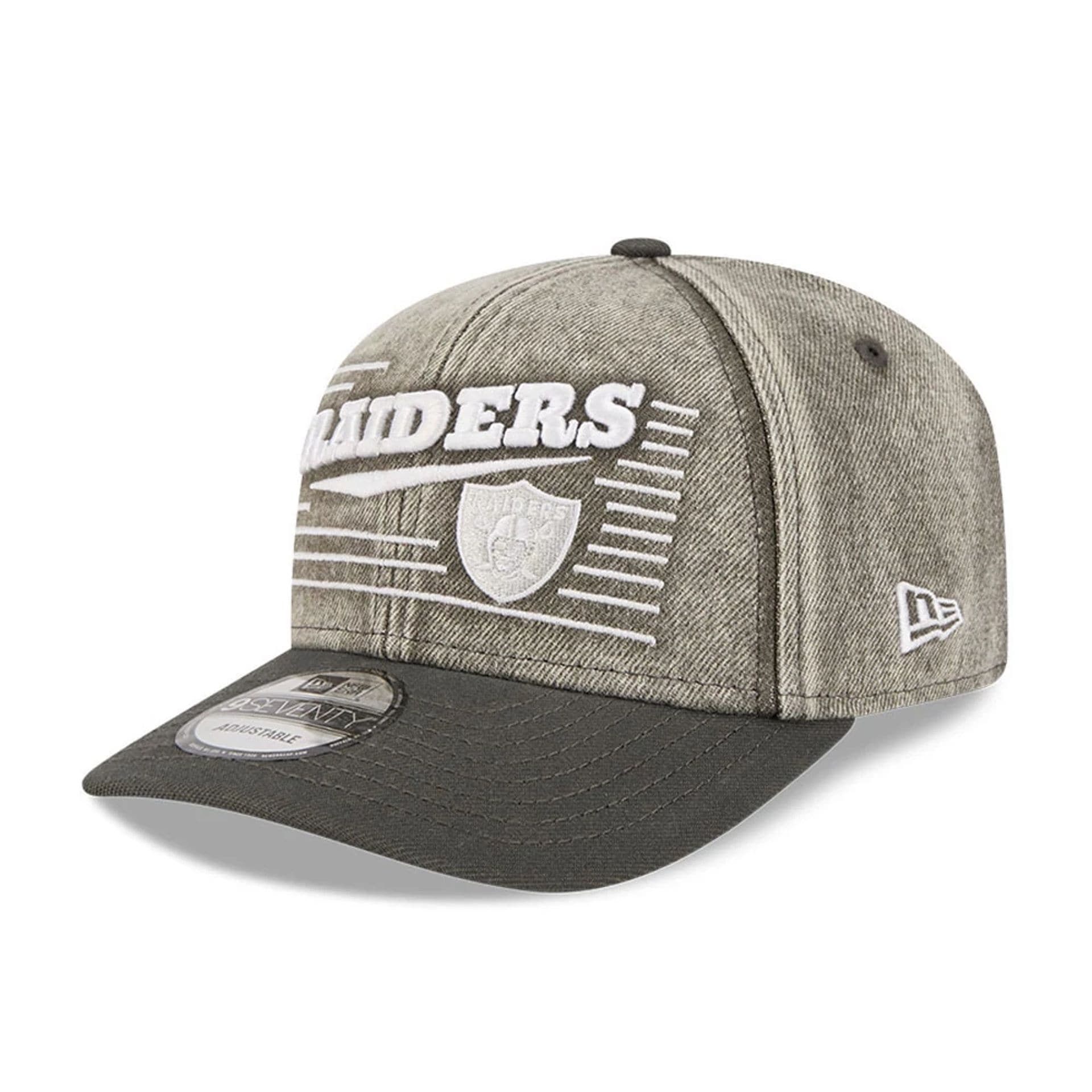 Las Vegas Raiders NFL Washed Denim Dark Grey 9SEVENTY Stretch Snap Cap