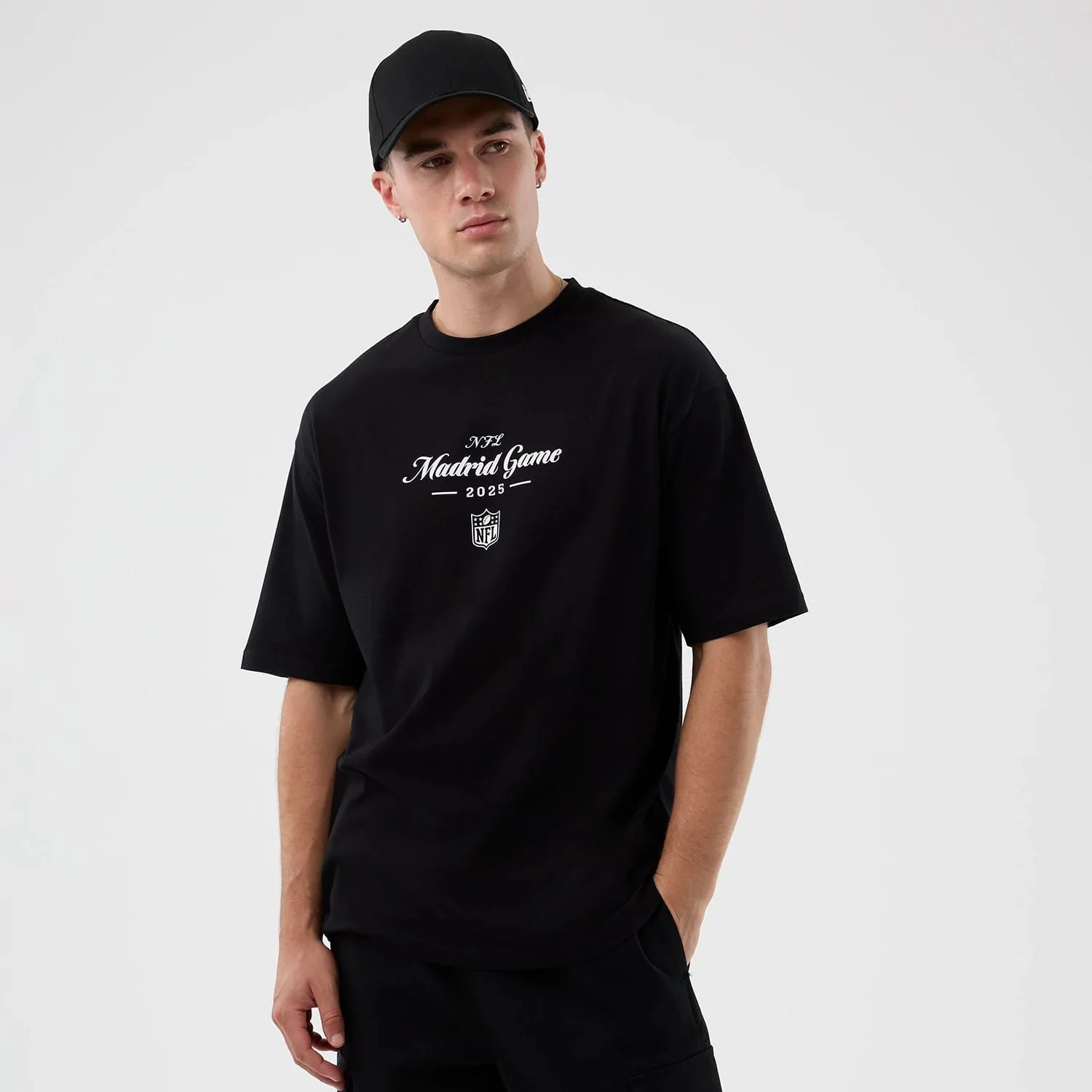 Madrid Game NFL International Series Games Black Oversized T-Shirt