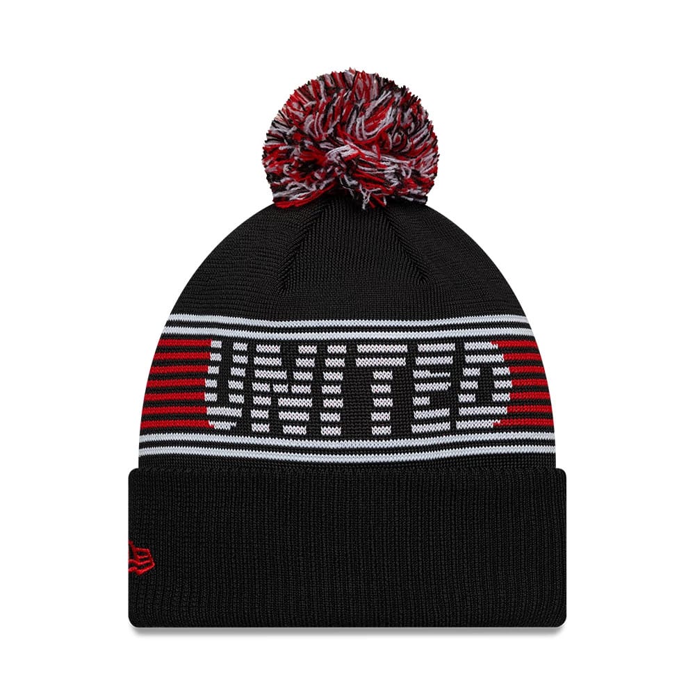 Manchester United FC Black Bobble Knit Beanie Hat - Image 2