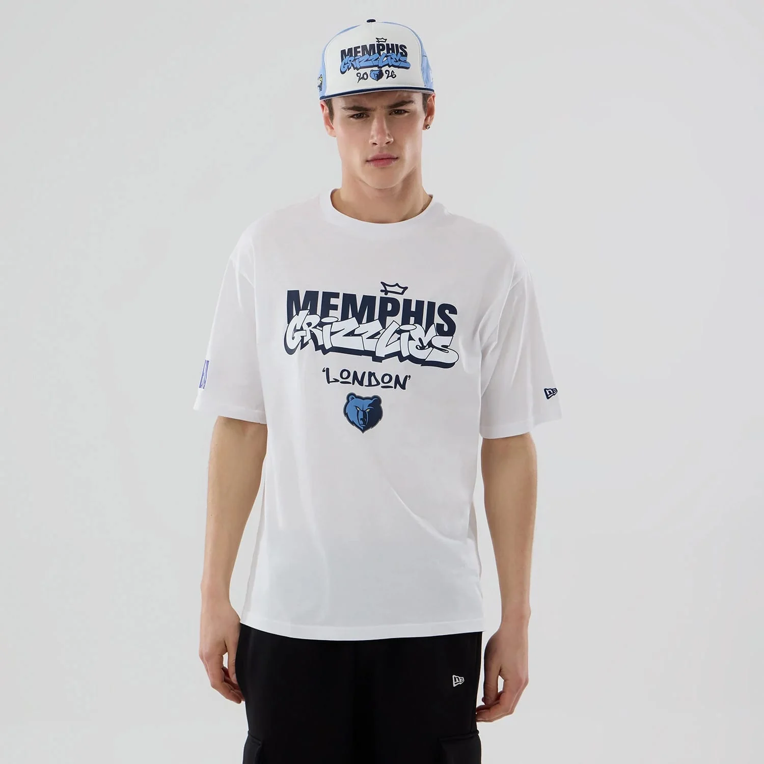 Memphis Grizzlies NBA London Game 2026 White Oversized T-Shirt