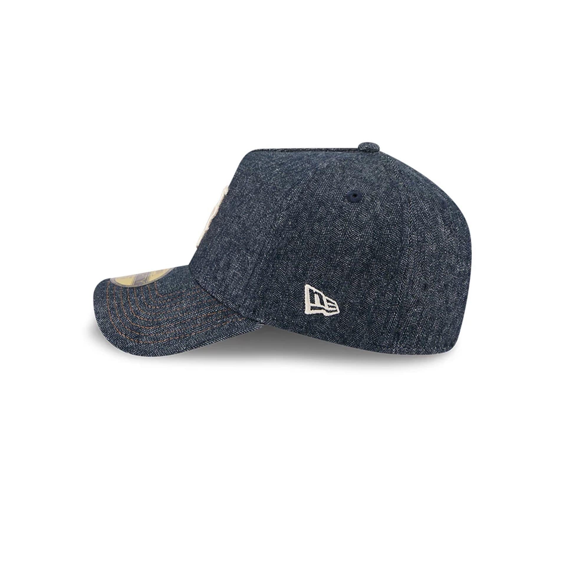 Mets MLB Herringbone Denim Navy 59FORTY A-Frame Fitted Cap - Image 5