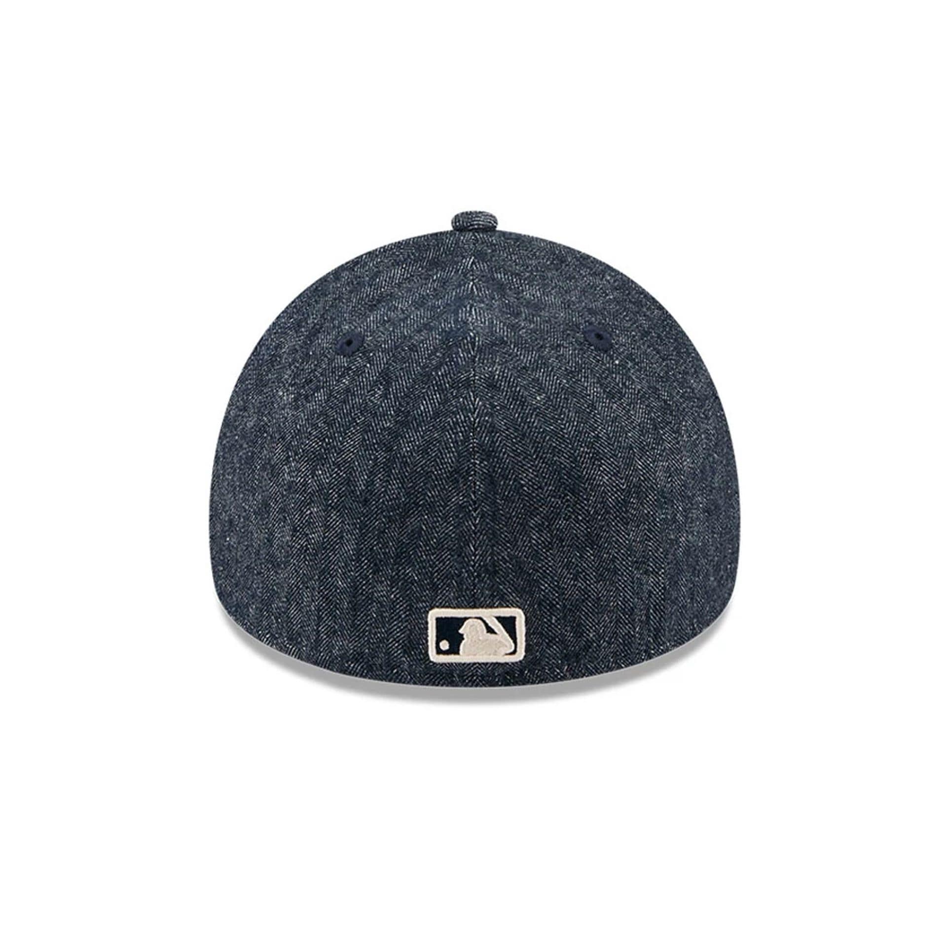 Mets MLB Herringbone Denim Navy 59FORTY A-Frame Fitted Cap - Image 7