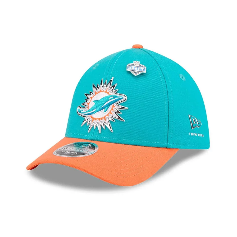 Miami Dolphins NFL Draft 2026 Turquoise 39THIRTY M-Crown Stretch Fit Cap