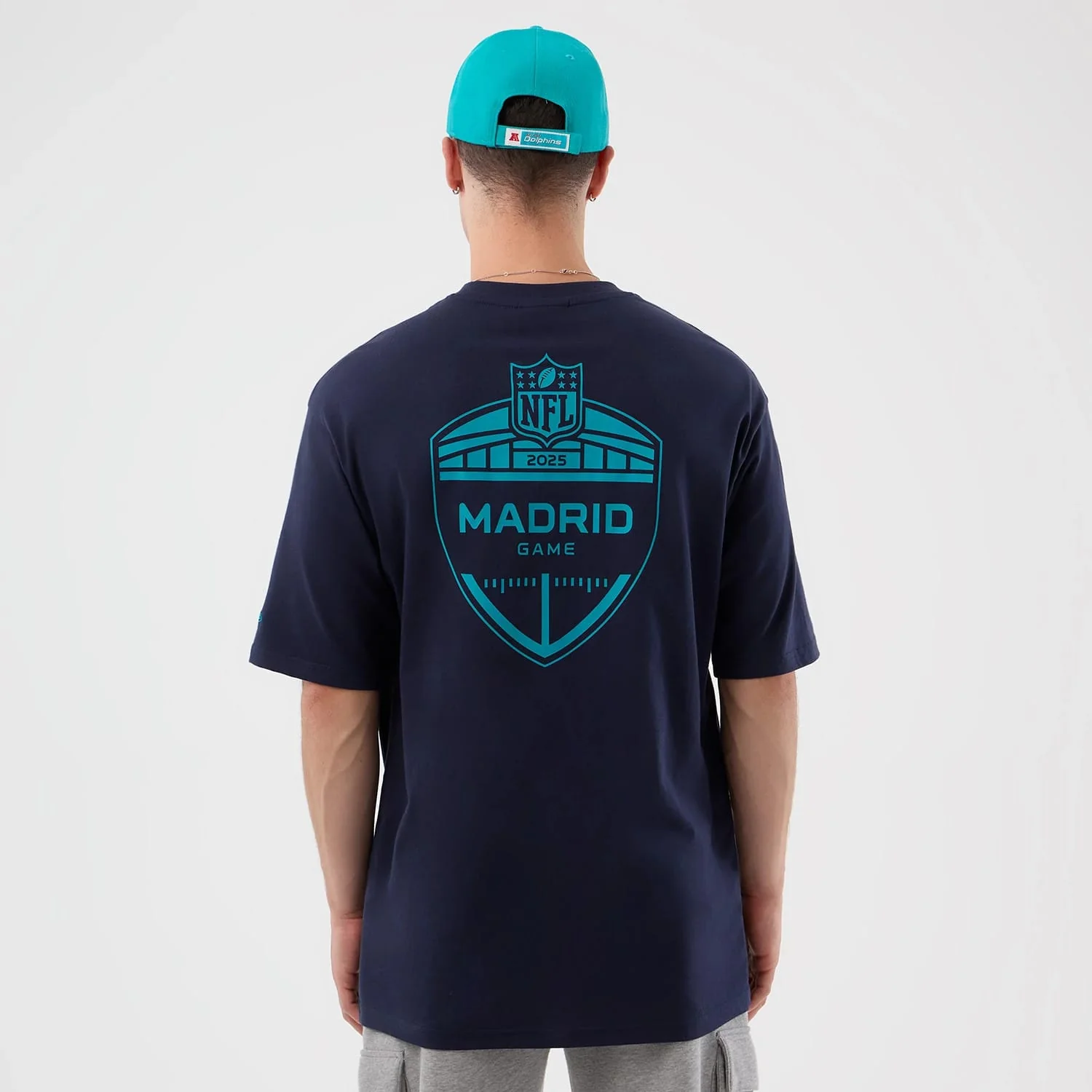 Miami Dolphins NFL International Series Games Navy Oversized T-Shirt - Image 2
