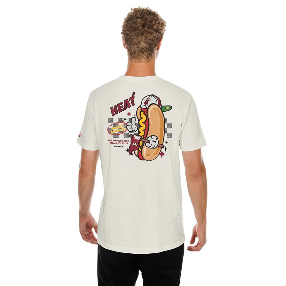 Miami Heat NBA Hotdog Cream T-Shirt - Image 2