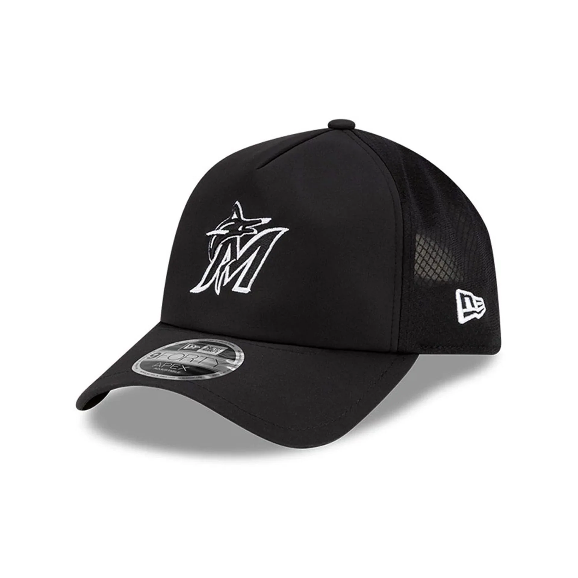 Miami Marlins MLB Batting Practice 2026 Black 9FORTY Apex Adjustable Cap