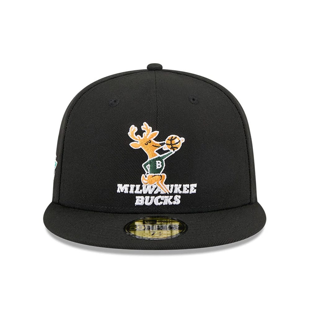 Milwaukee Bucks NBA Hardwood Classic Black 59FIFTY Fitted Cap - Image 3