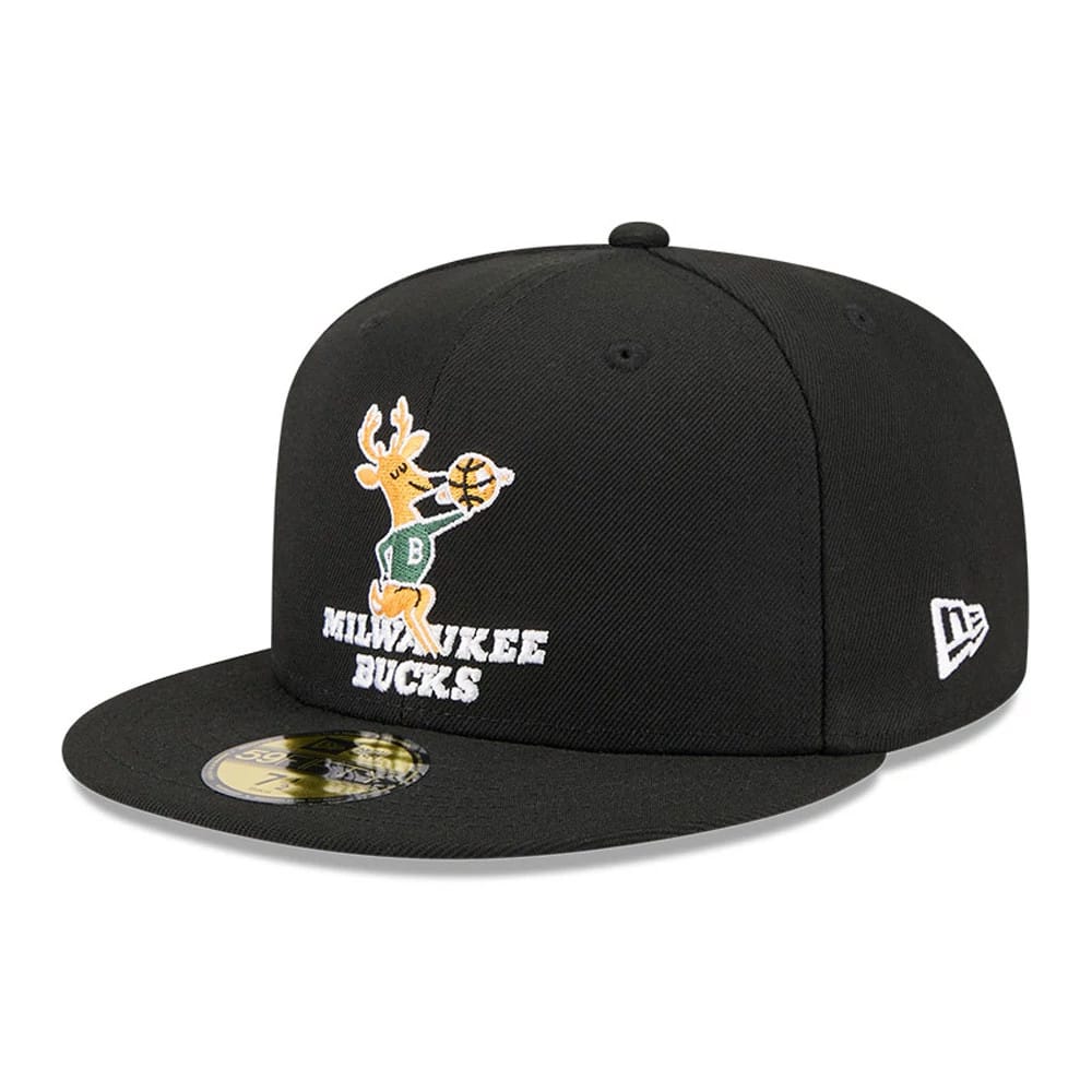 Milwaukee Bucks NBA Hardwood Classic Black 59FIFTY Fitted Cap - Image 4
