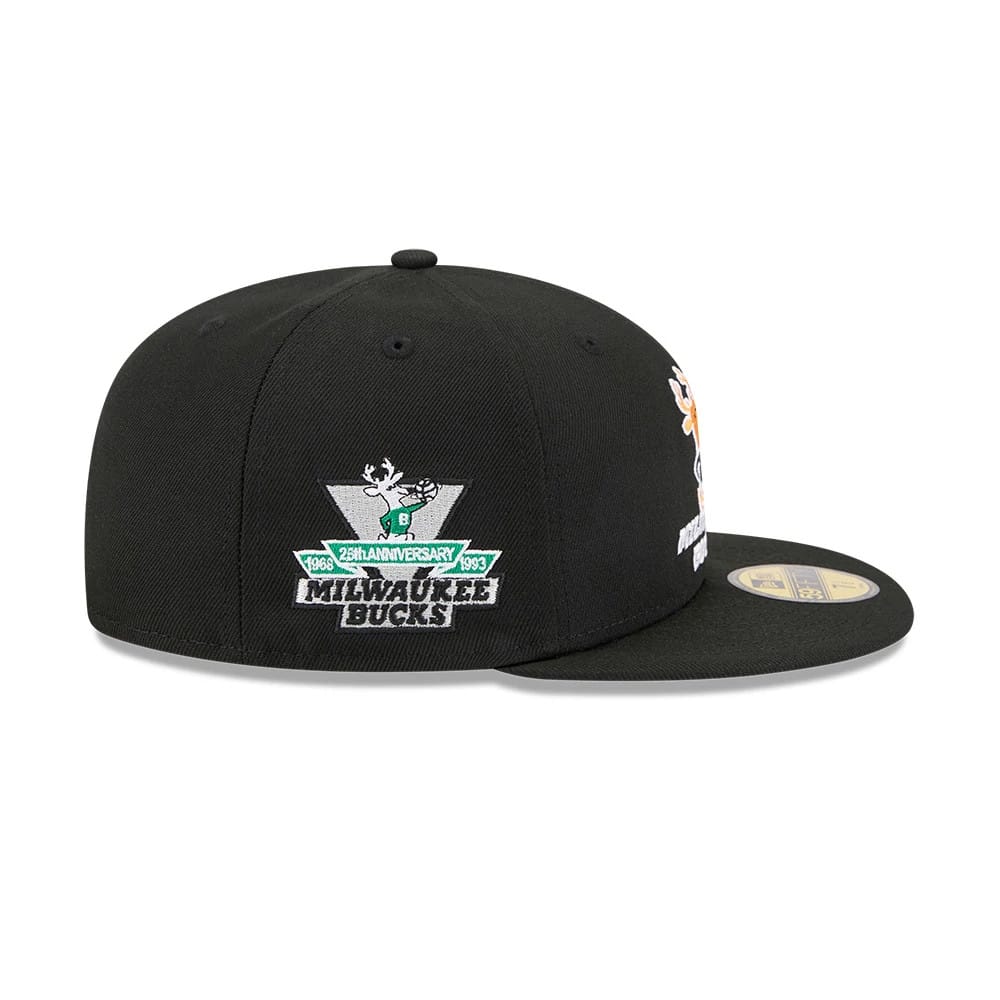 Milwaukee Bucks NBA Hardwood Classic Black 59FIFTY Fitted Cap - Image 5