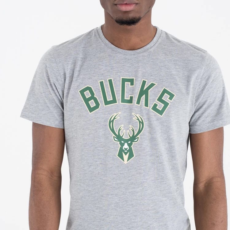 Milwaukee Bucks NBA Regular Grey T-Shirt - Image 3