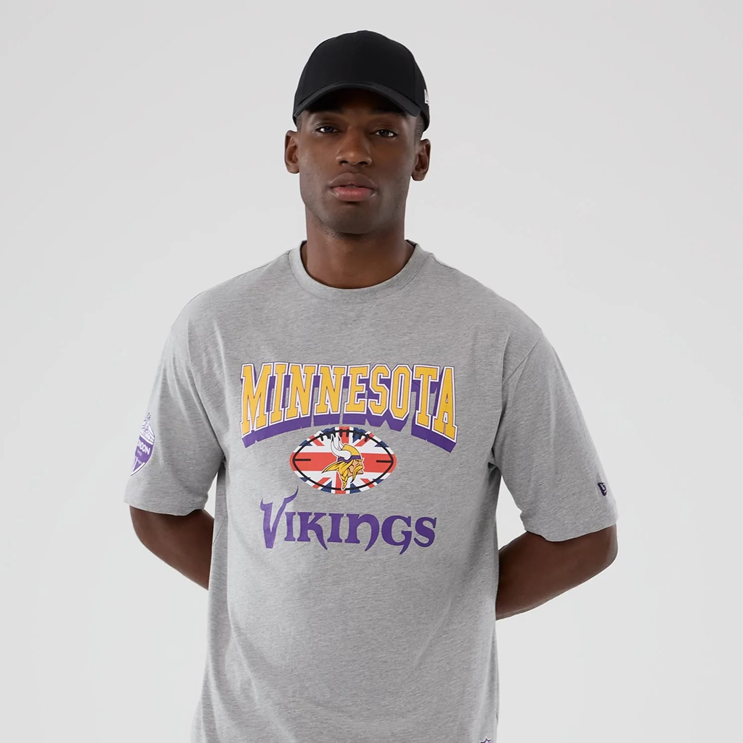 Minnesota Vikings NFL International Series Games 2025 Grey Oversized T-Shirt - Image 3