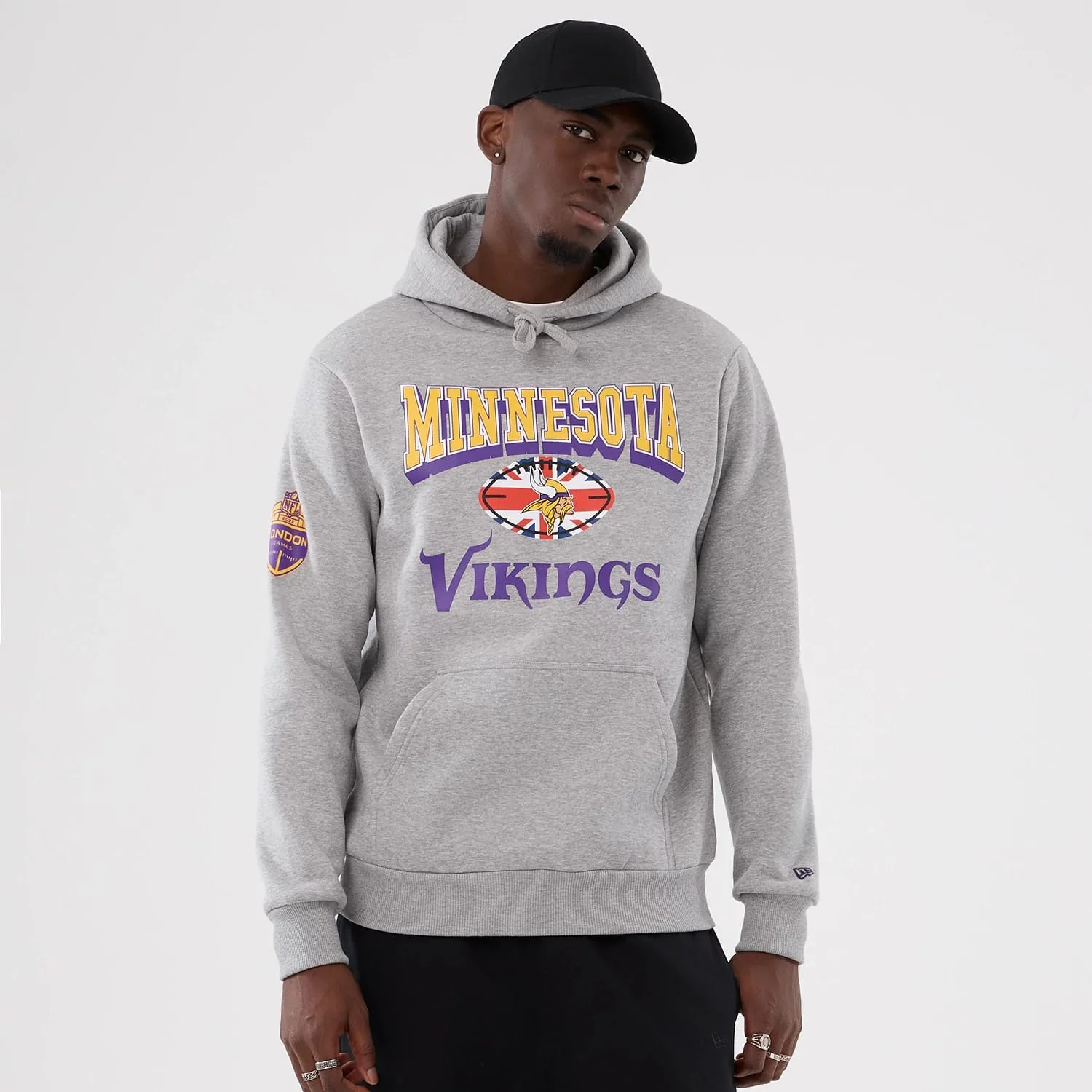 Minnesota Vikings NFL International Series Games 2025 Grey Pullover Hoodie