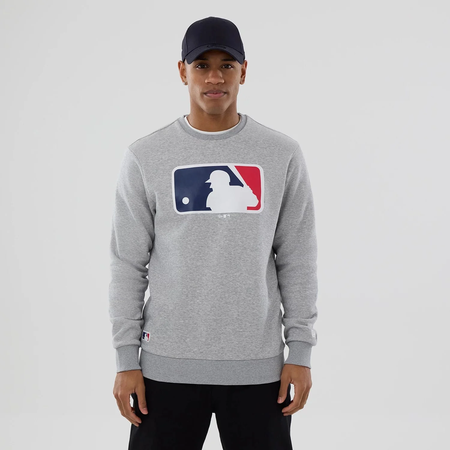 MLB Generic Logo Grey Crew Neck Sweater