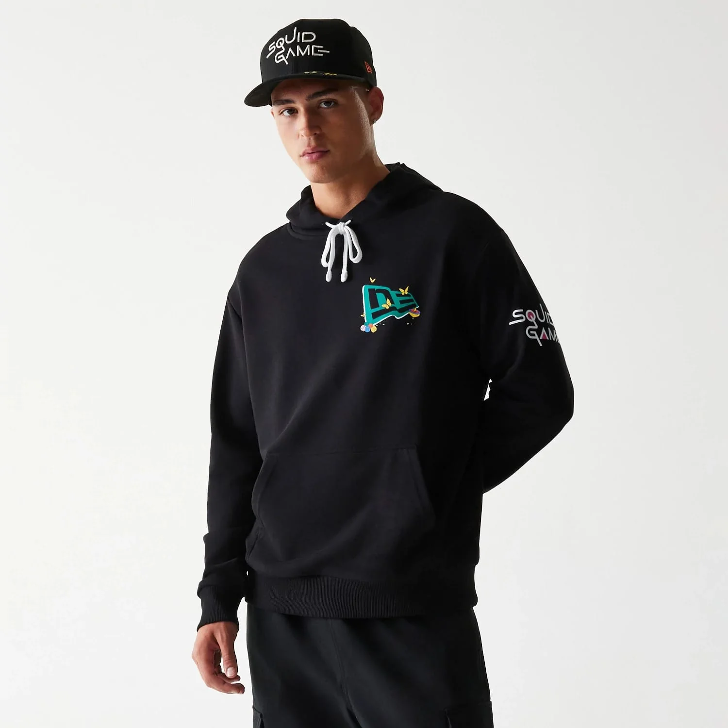 Netflix Squid Game Black Oversized Pullover Hoodie