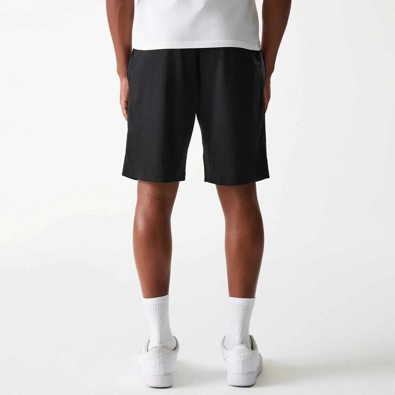 New Era Black Mesh Shorts - Image 2