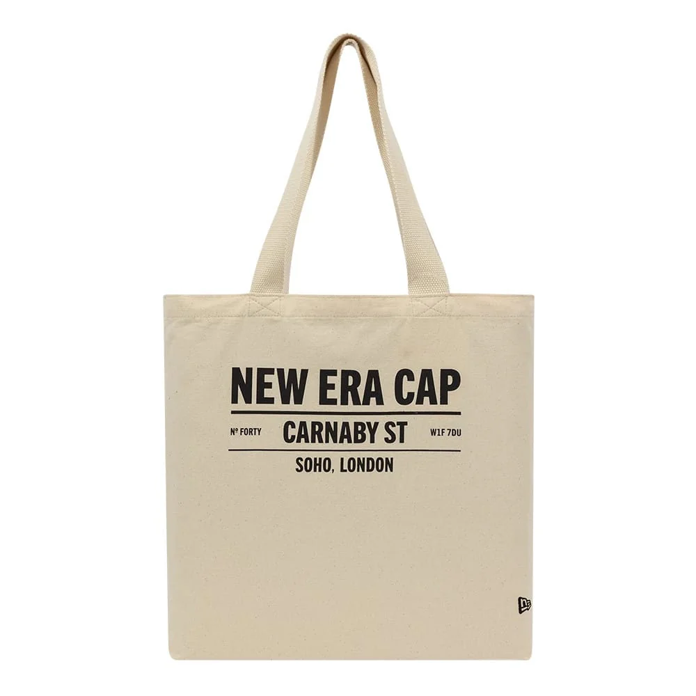 New Era Cap Carnaby Address Light Beige Canvas Tote Bag - Image 2