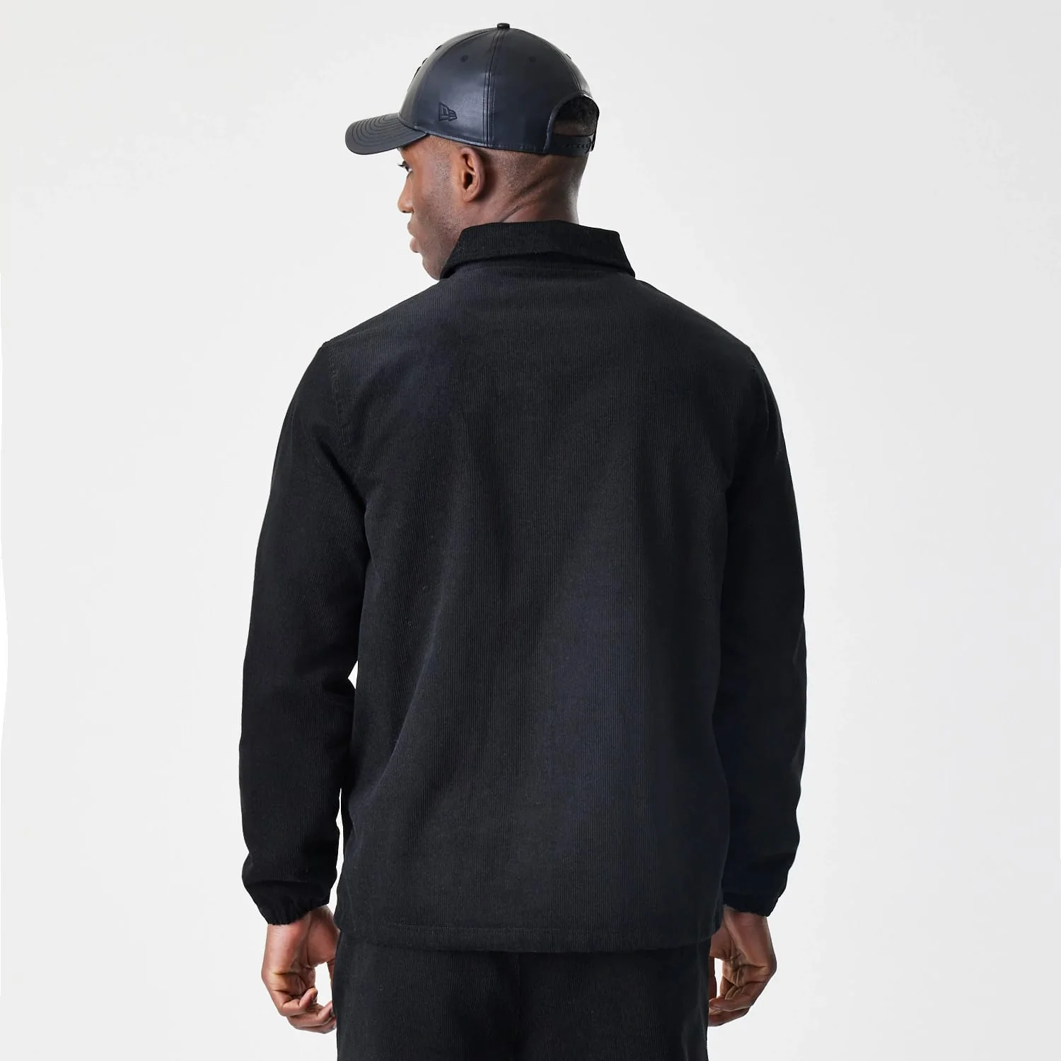 New Era Cord Black Coaches Jacket - Image 2