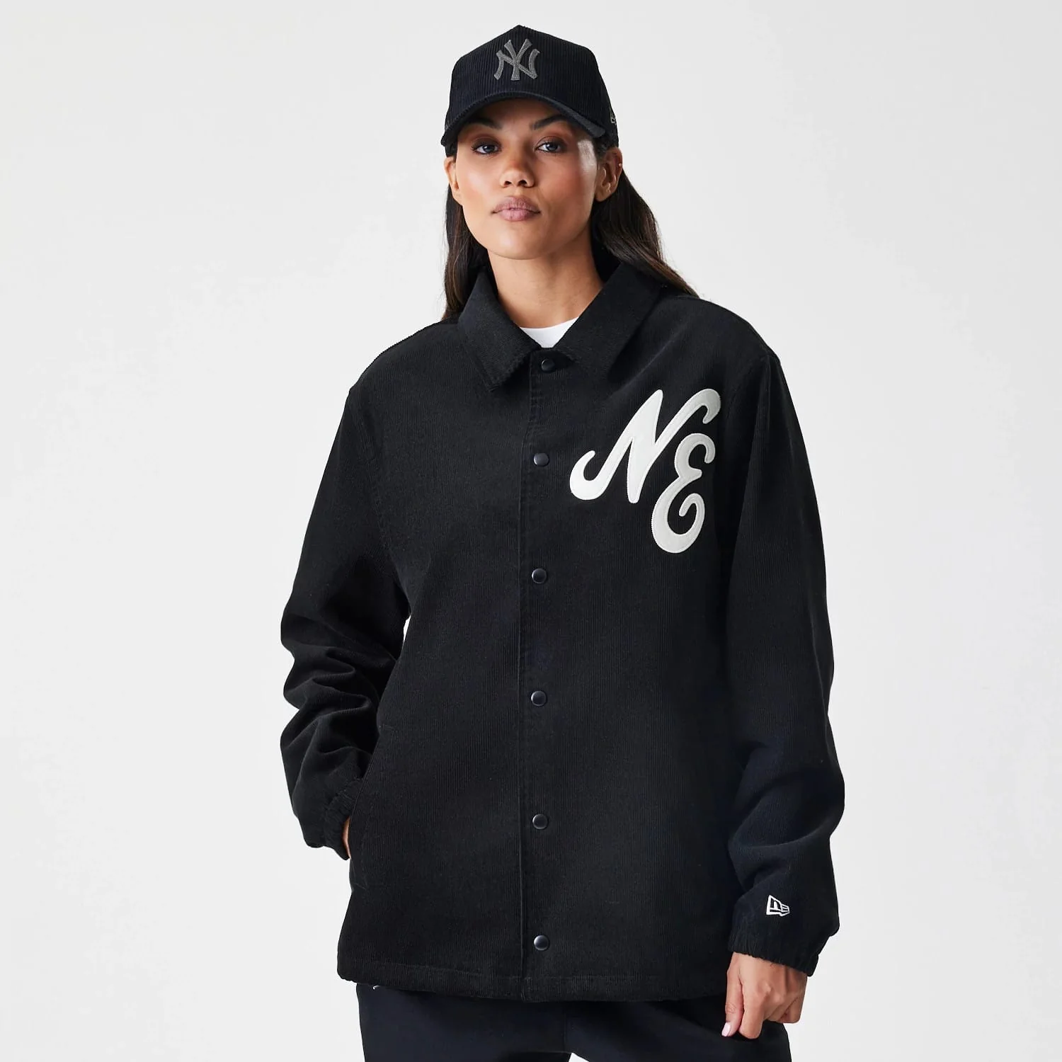 New Era Cord Black Coaches Jacket - Image 4