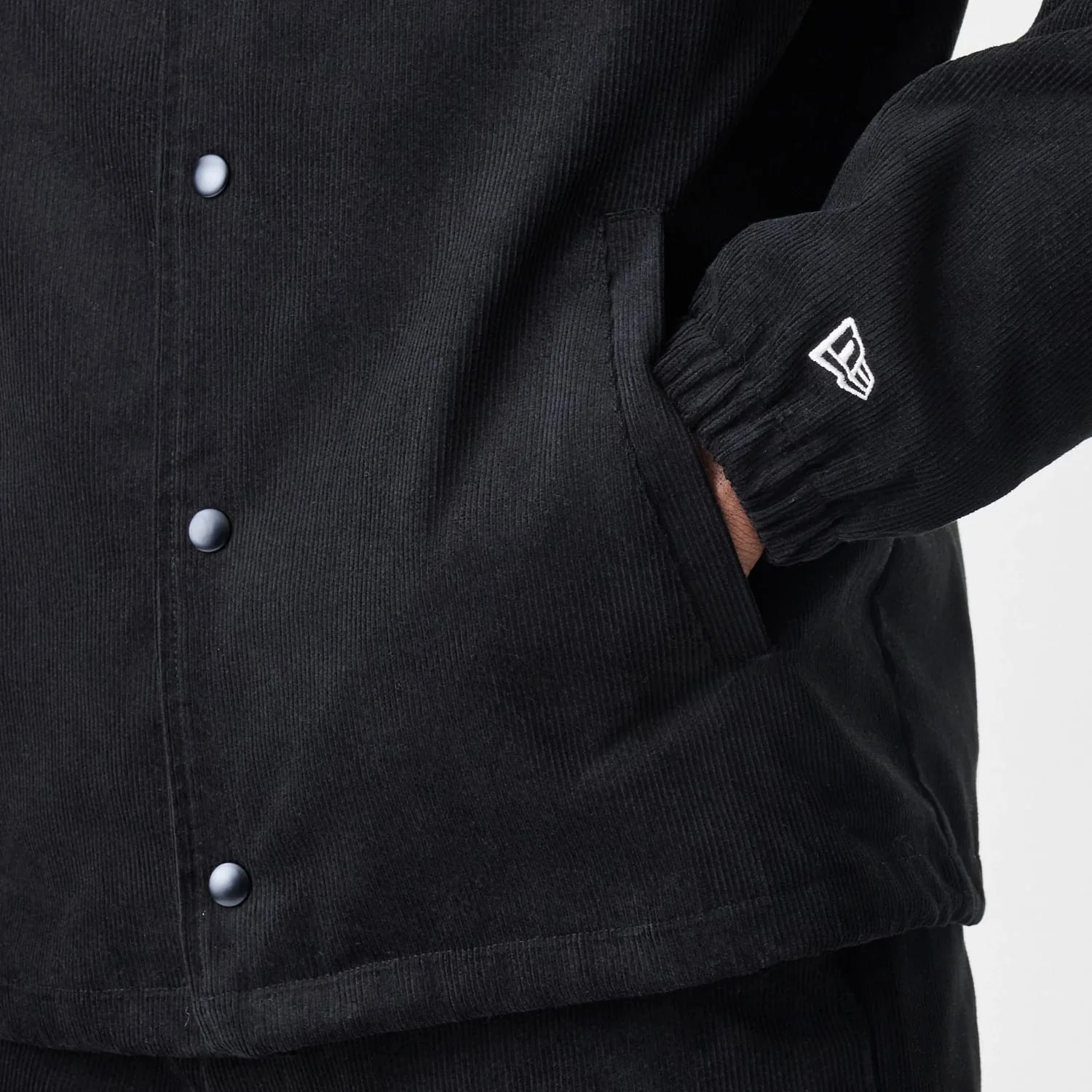 New Era Cord Black Coaches Jacket - Image 7