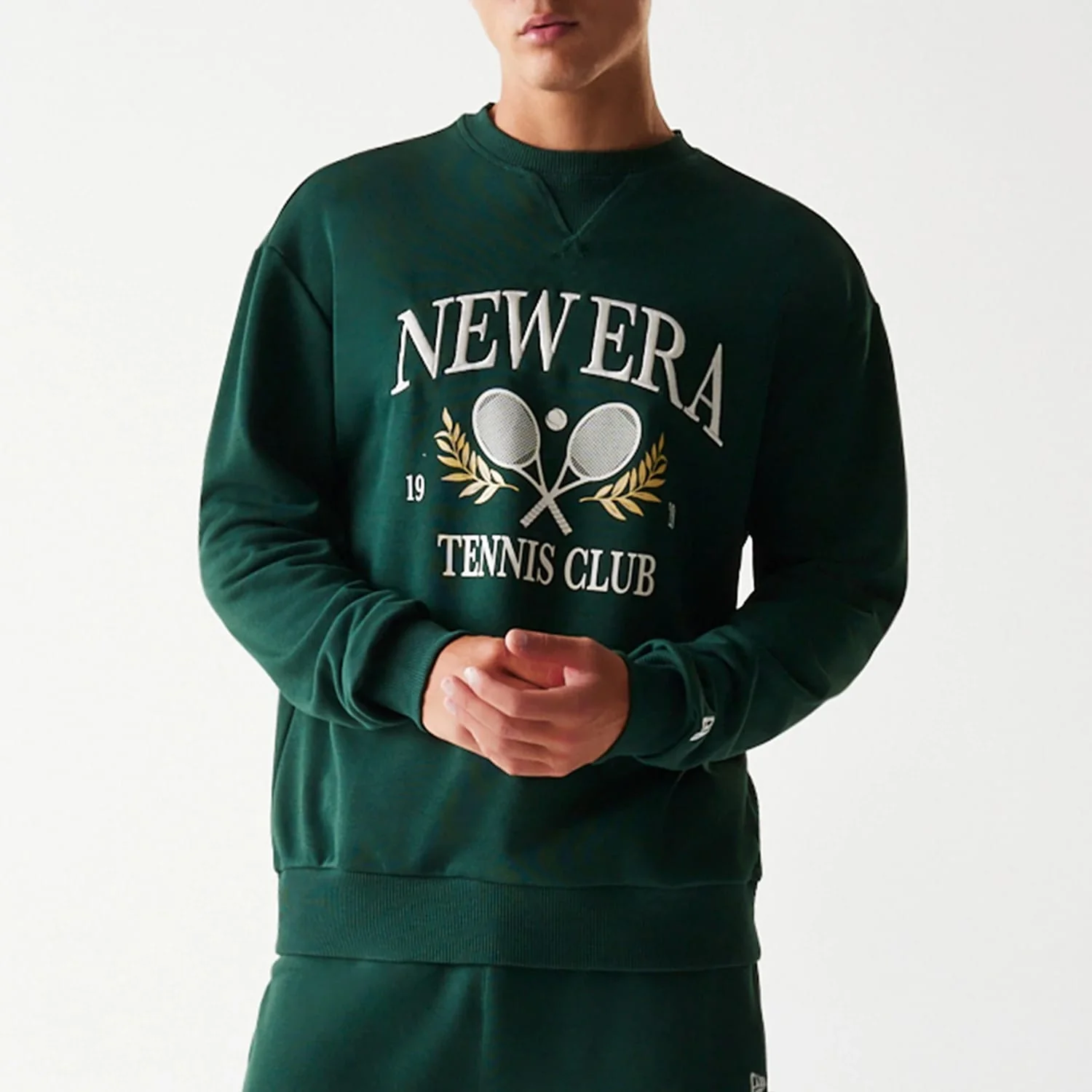 New Era Dark Green Oversized Crew Neck Sweater - Image 3