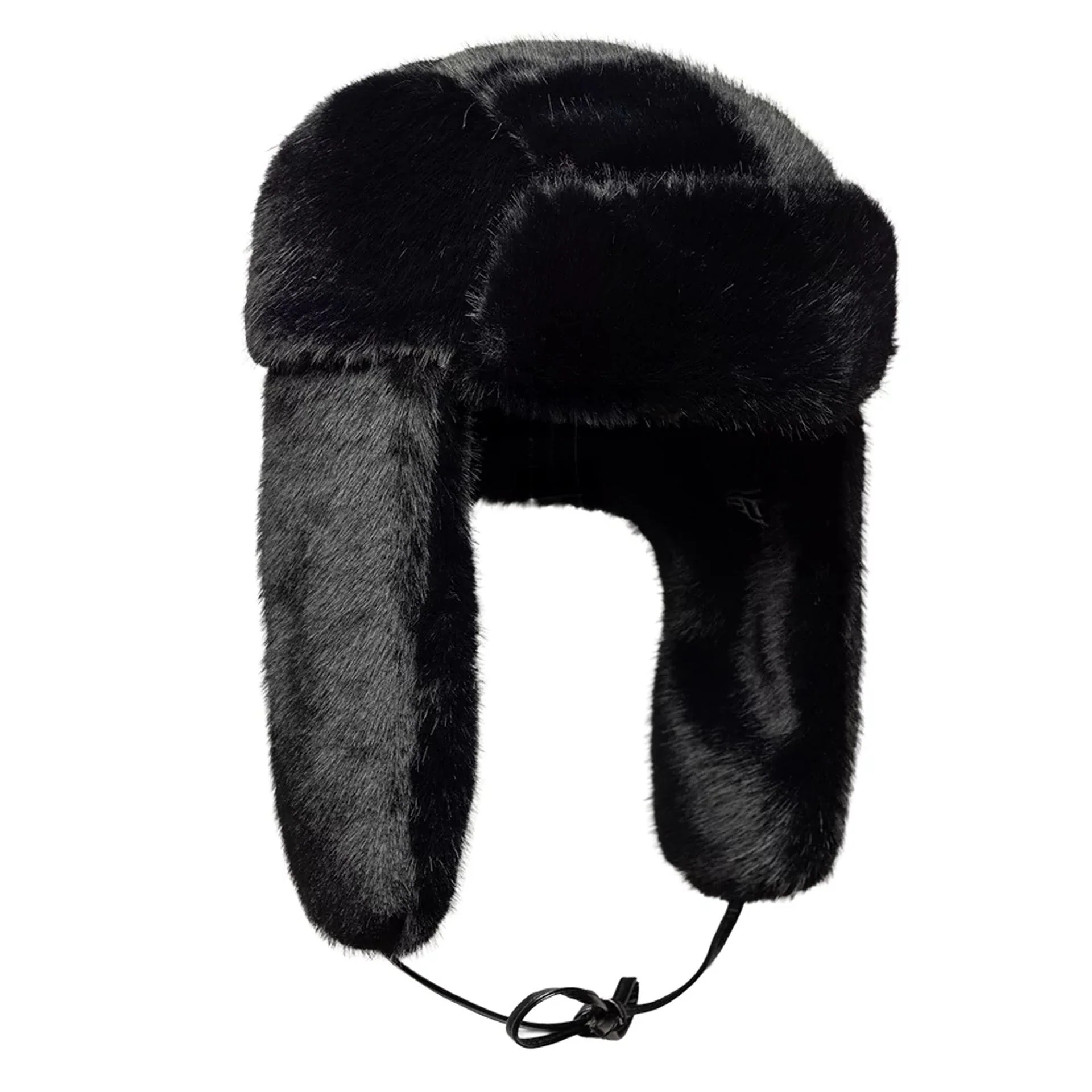 New Era Faux Fur Black Trapper Hat - Image 8