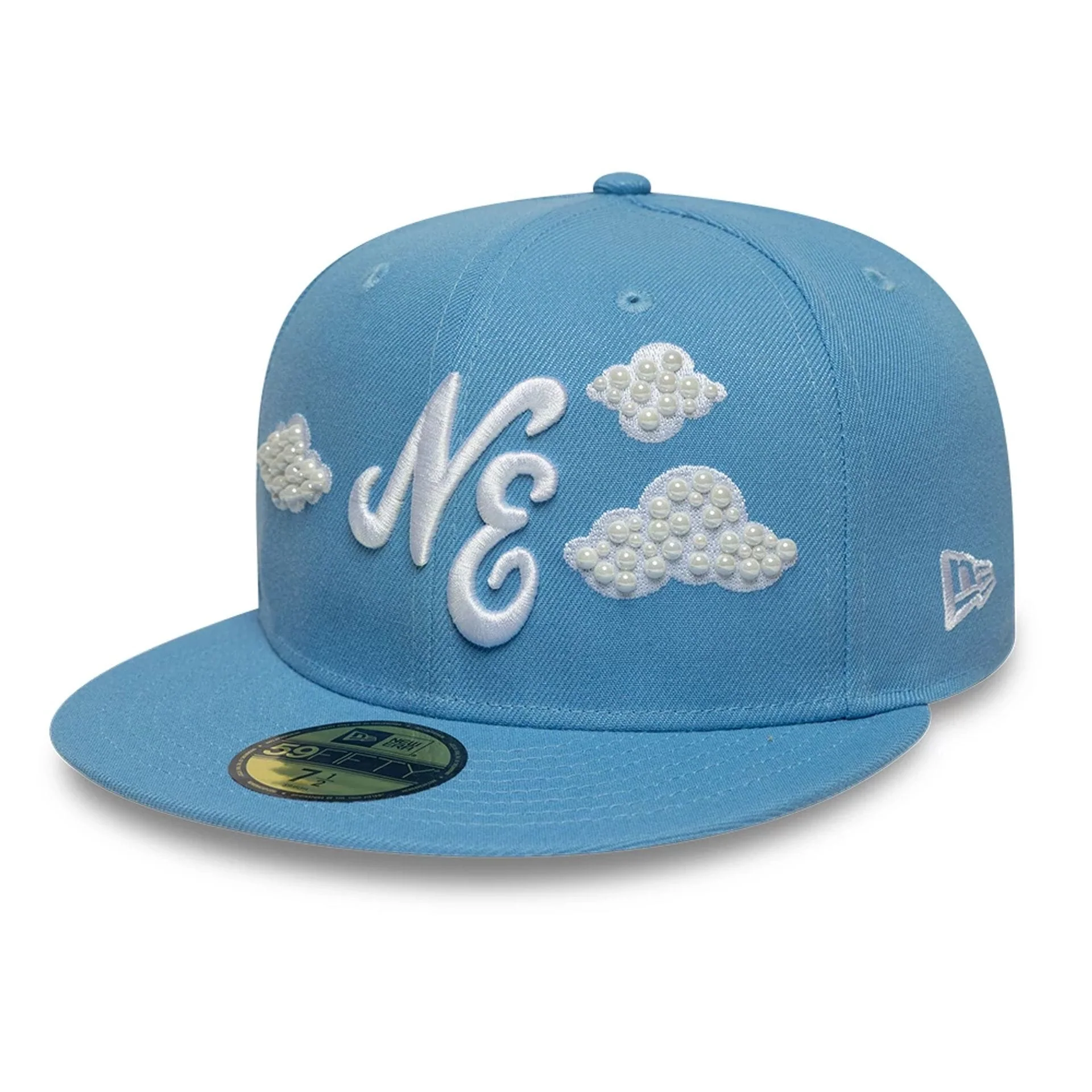 New Era Faux Pearl Cloud Pastel Blue 59FIFTY Fitted Cap