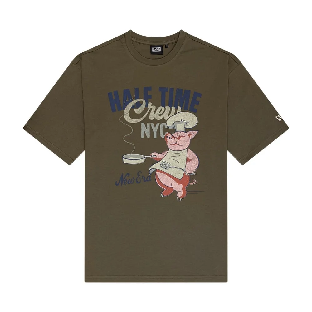 New Era Food Graphic Green Oversized T-Shirt
