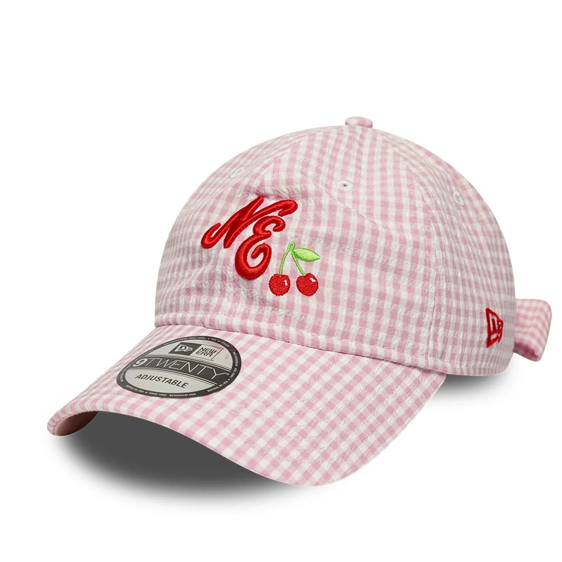 New Era Gingham Bowback Pastel Pink 9TWENTY Adjustable Cap