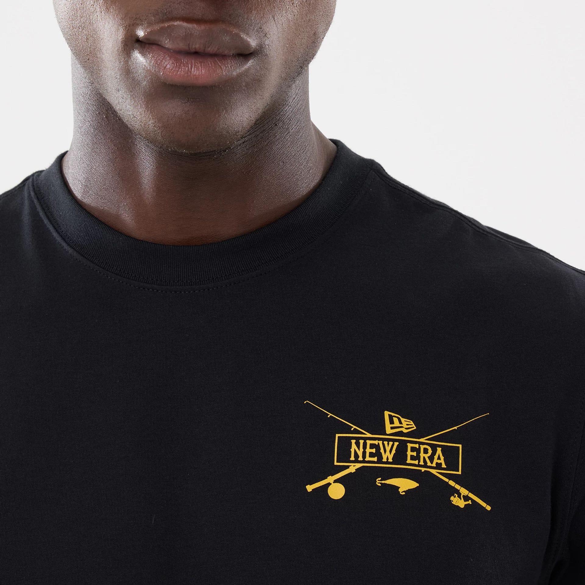 New Era Graphic Outdoor Fishing Black T-Shirt - Image 3