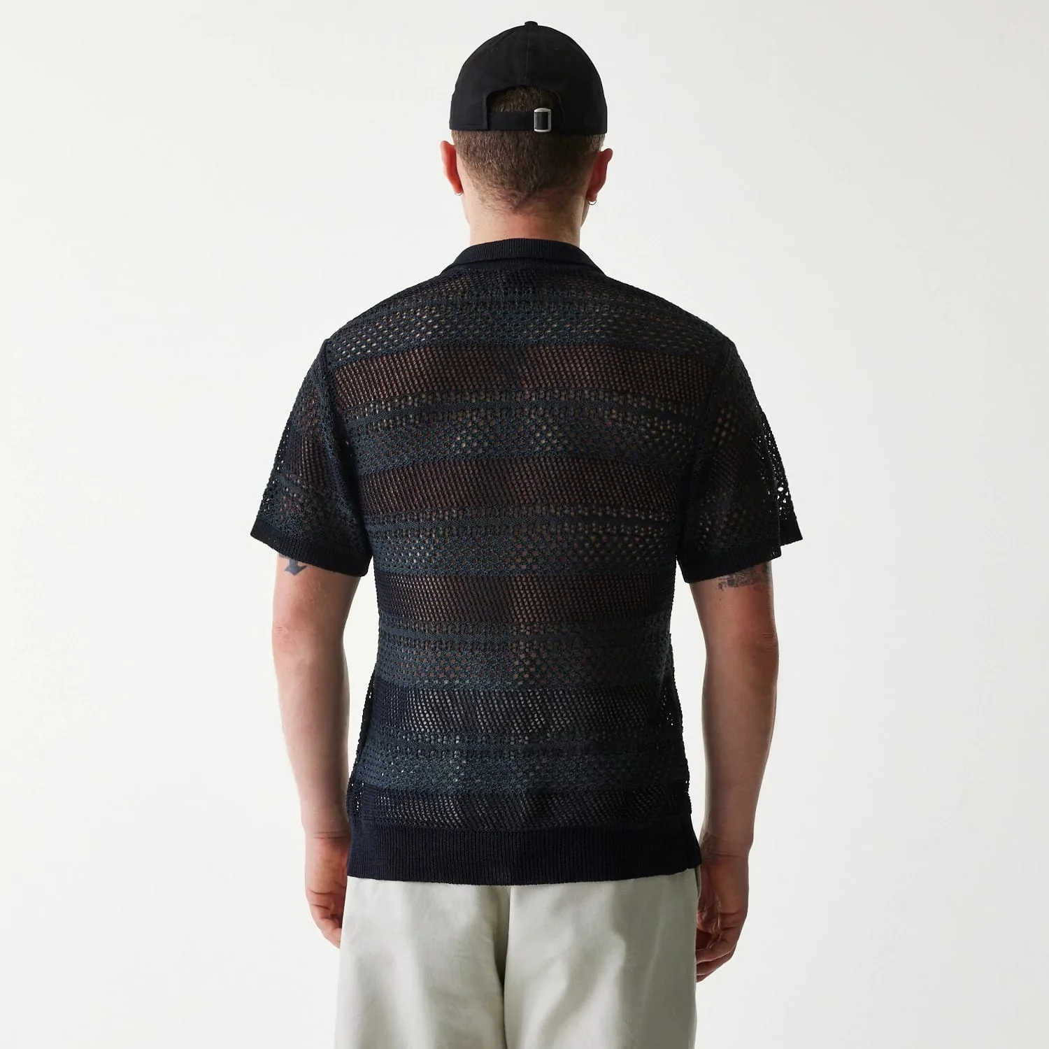 New Era Japan Mesh Black Polo T-Shirt - Image 2