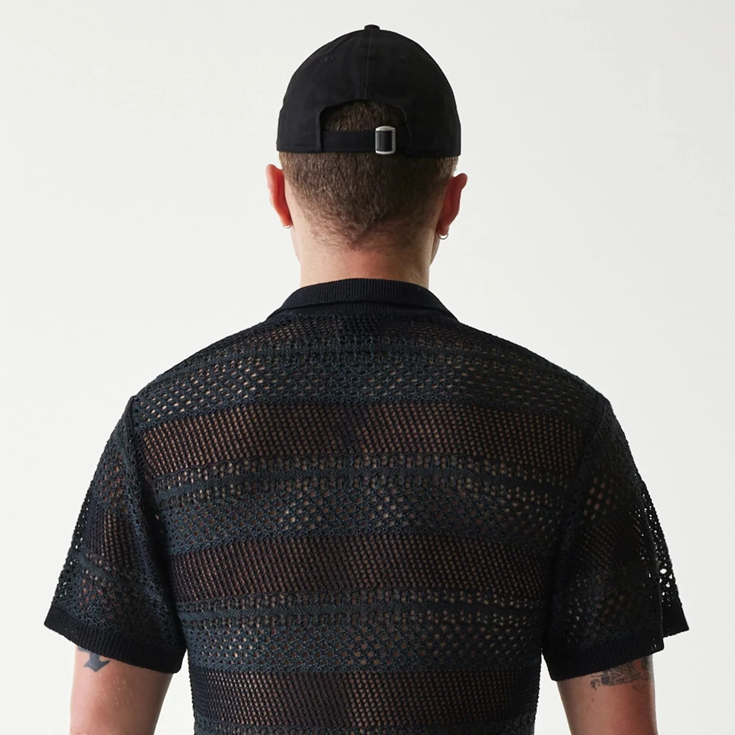New Era Japan Mesh Black Polo T-Shirt - Image 5