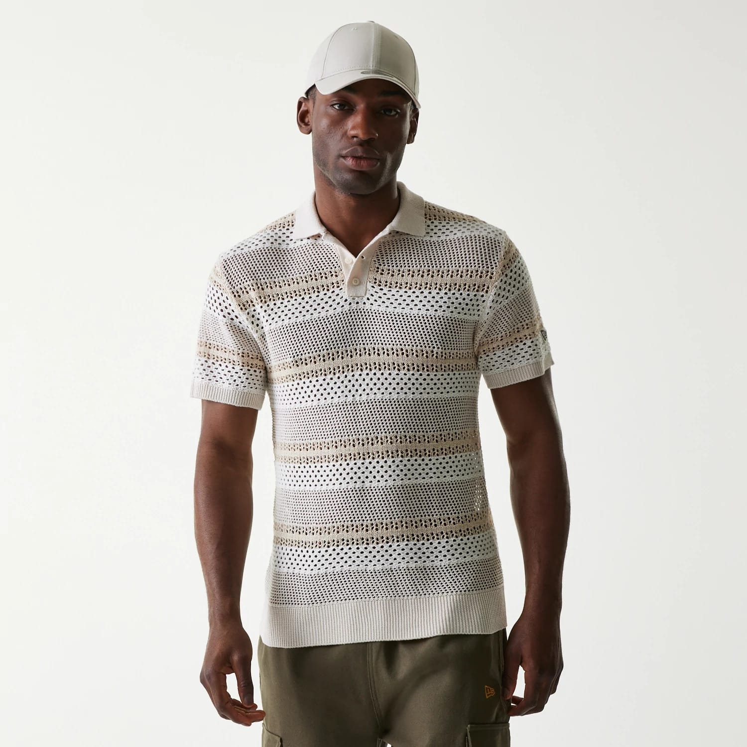 New Era Japan Mesh White Polo T-Shirt