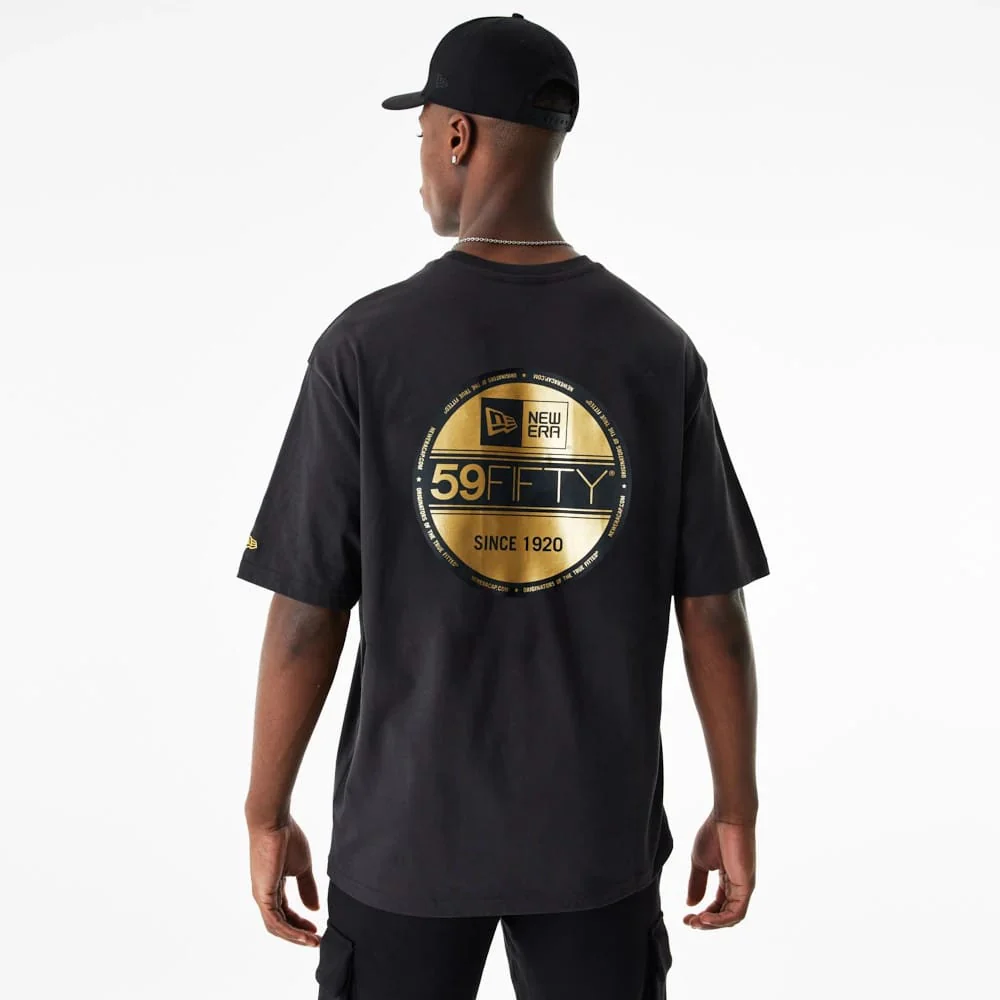 New Era Lifestyle 59FIFTY Black Oversized T-Shirt - Image 4