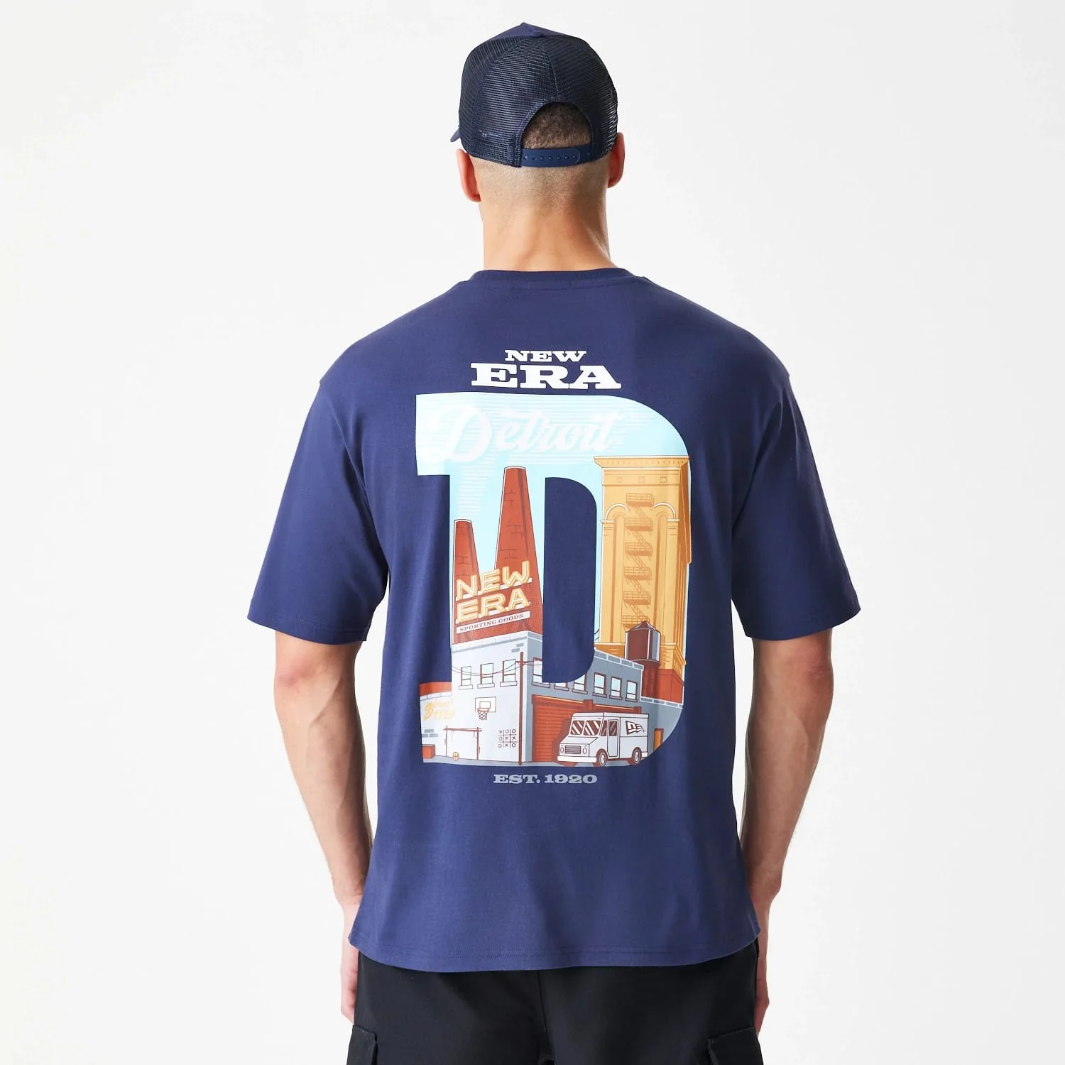 New Era Location Navy Oversized T-Shirt - Image 2