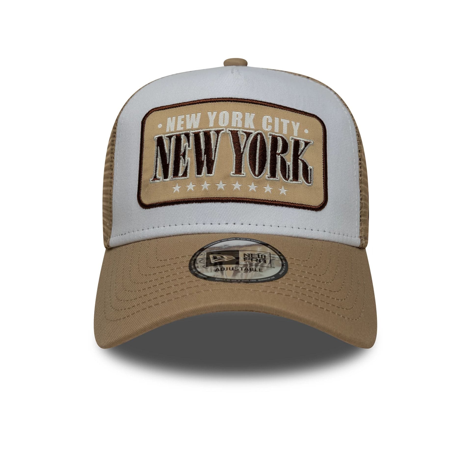 New Era Location Patch Light Beige 9FORTY A-Frame Trucker Cap - Image 2