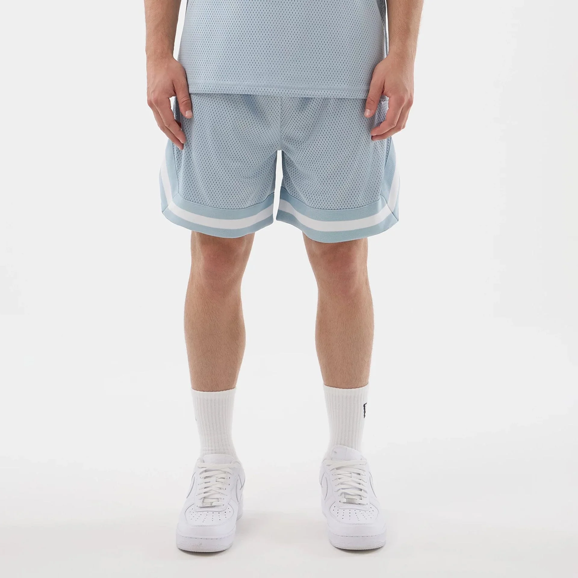 New Era Mesh Pastel Blue Oversized Shorts