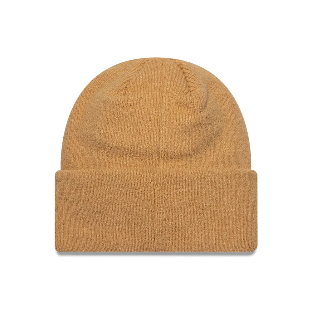 New Era Mohair Light Beige Wide Cuff Knit Beanie Hat - Image 2