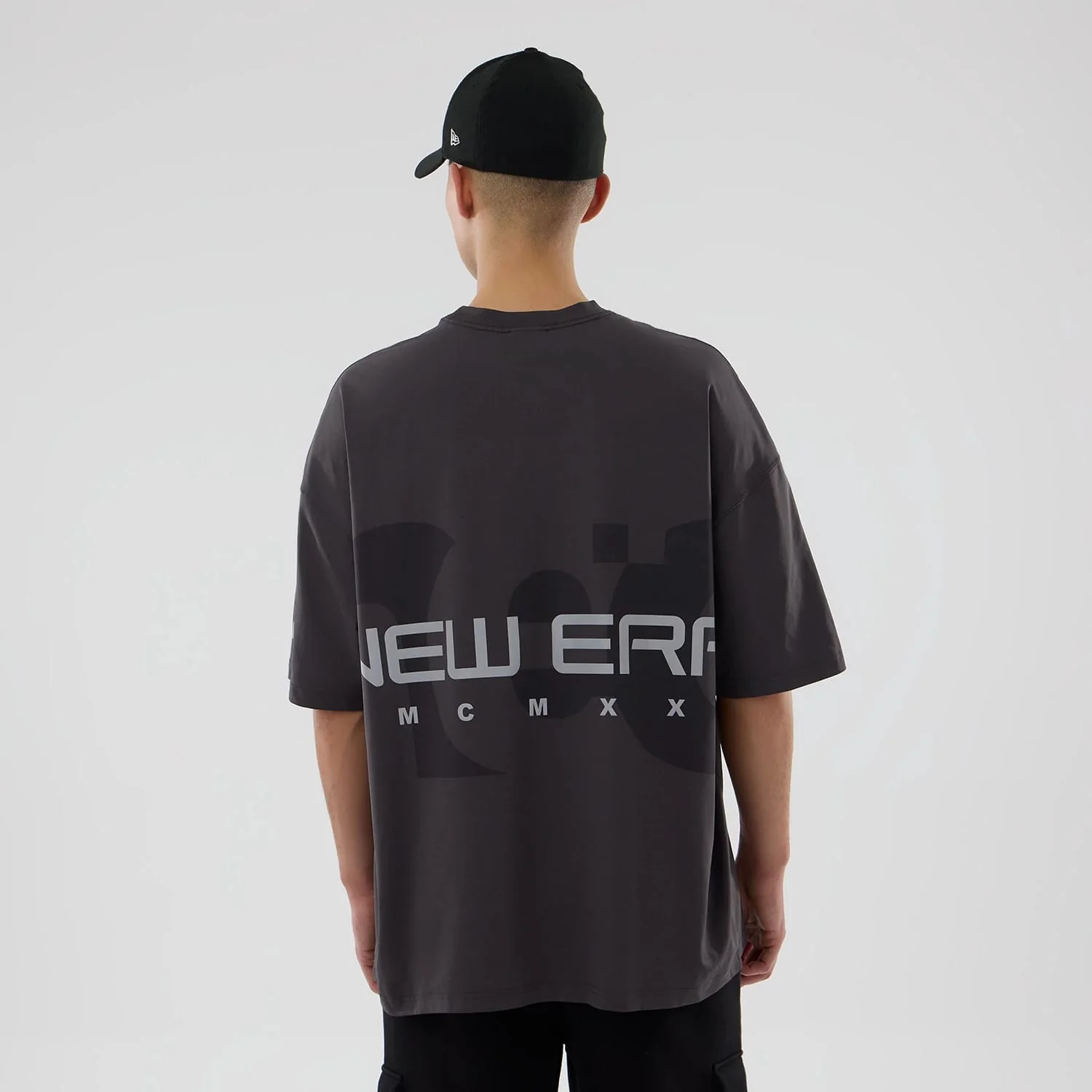 New Era NEC Logo Black Oversized T-Shirt - Image 2